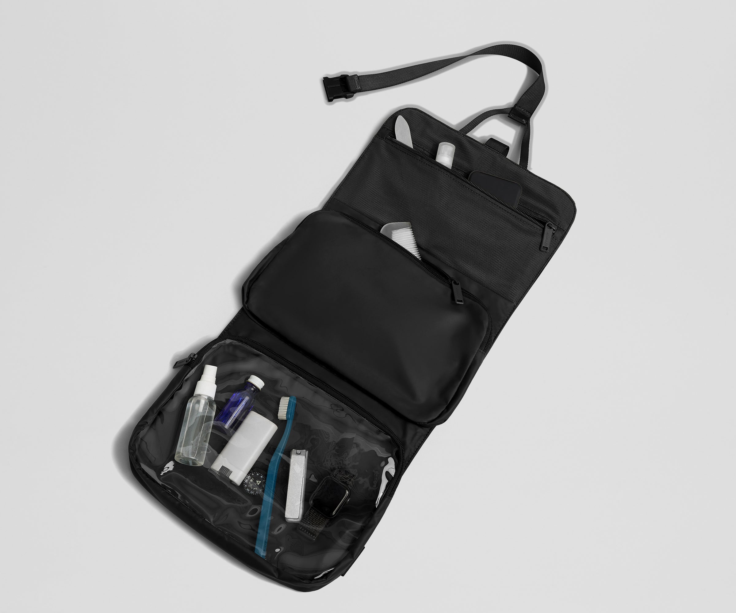 active hanging toiletry bag in jet black 3
