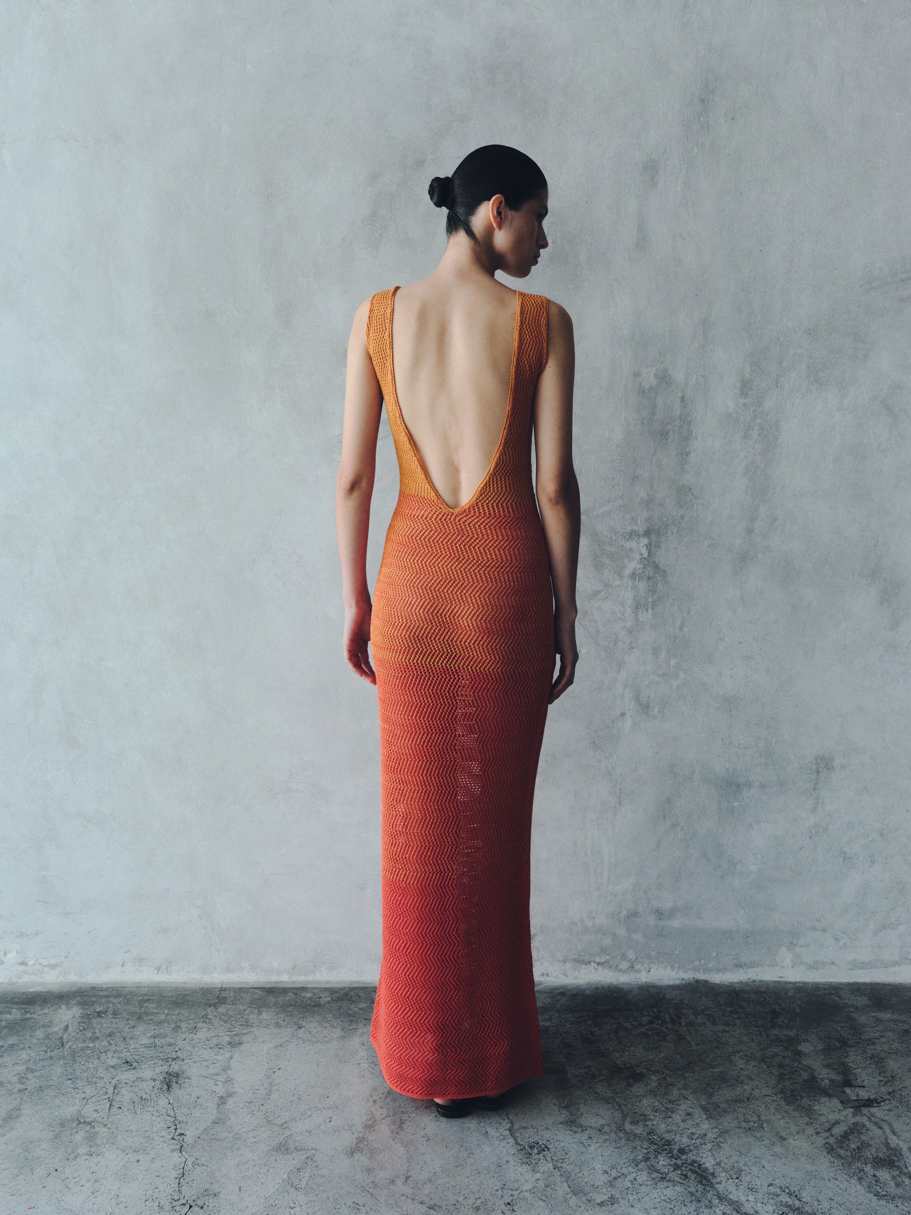 alpamayo sleeveless maxi dress tangerine orange 3