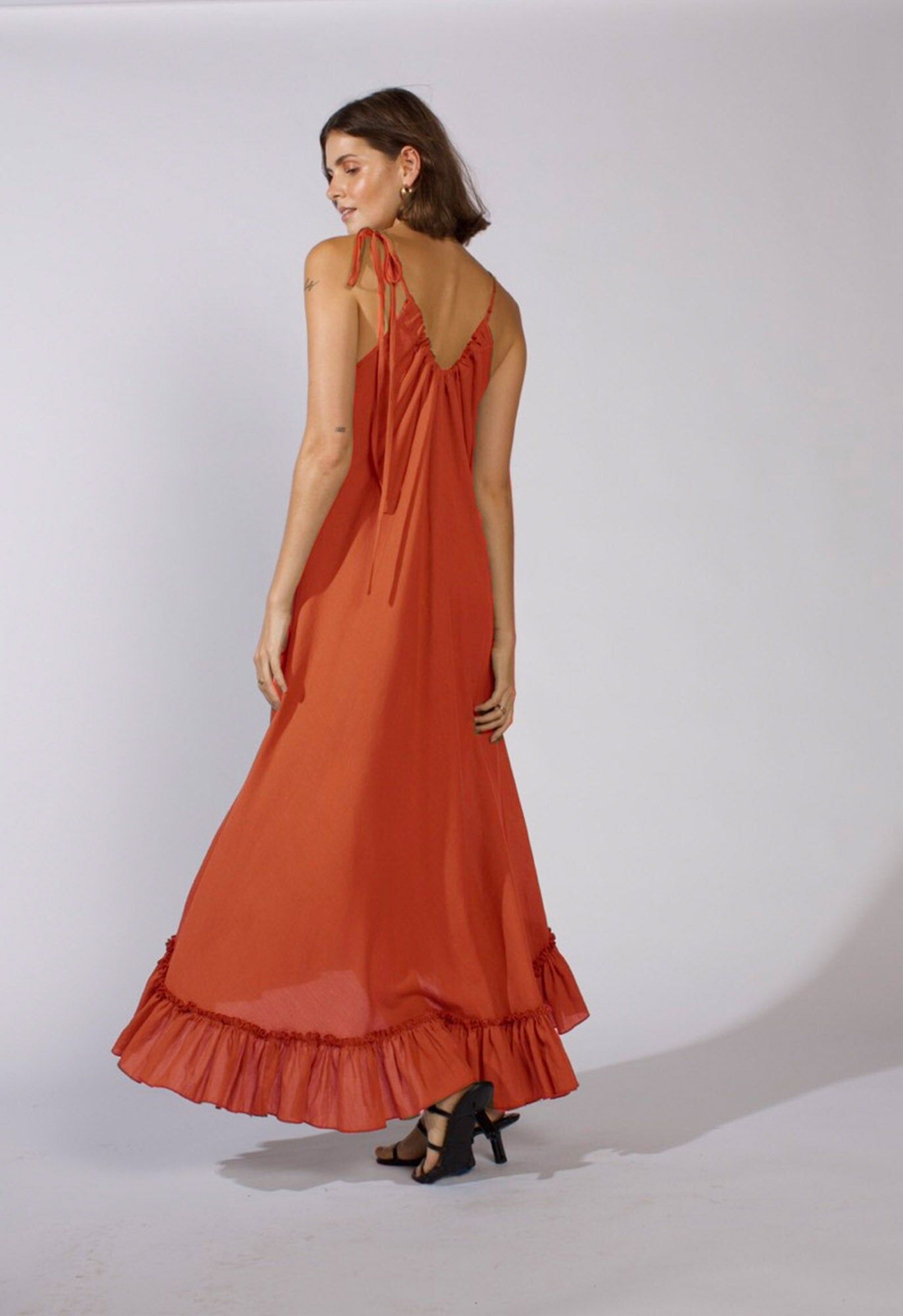 anemone dress in guava 2