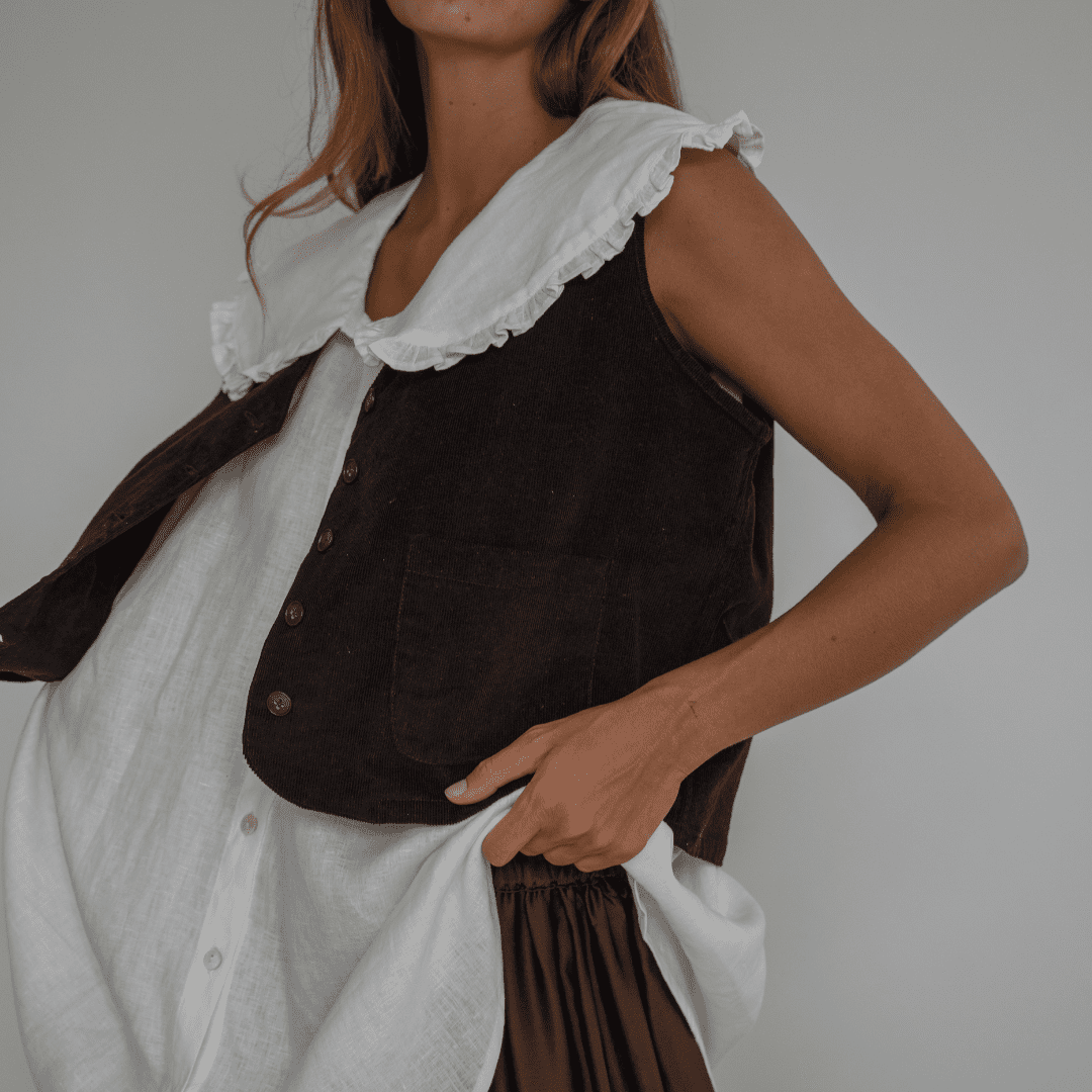 anouk chocolate corduroy vest 1