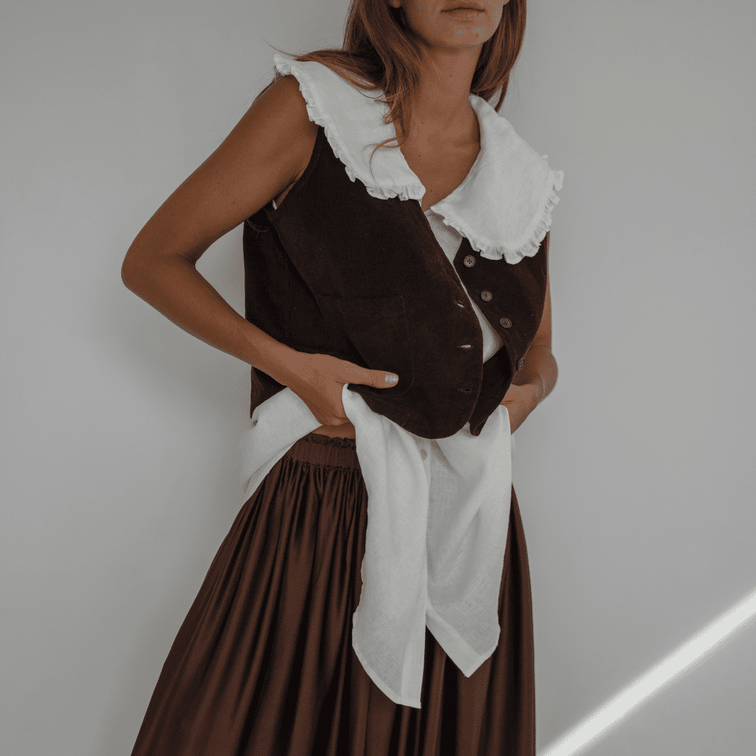anouk chocolate corduroy vest 3