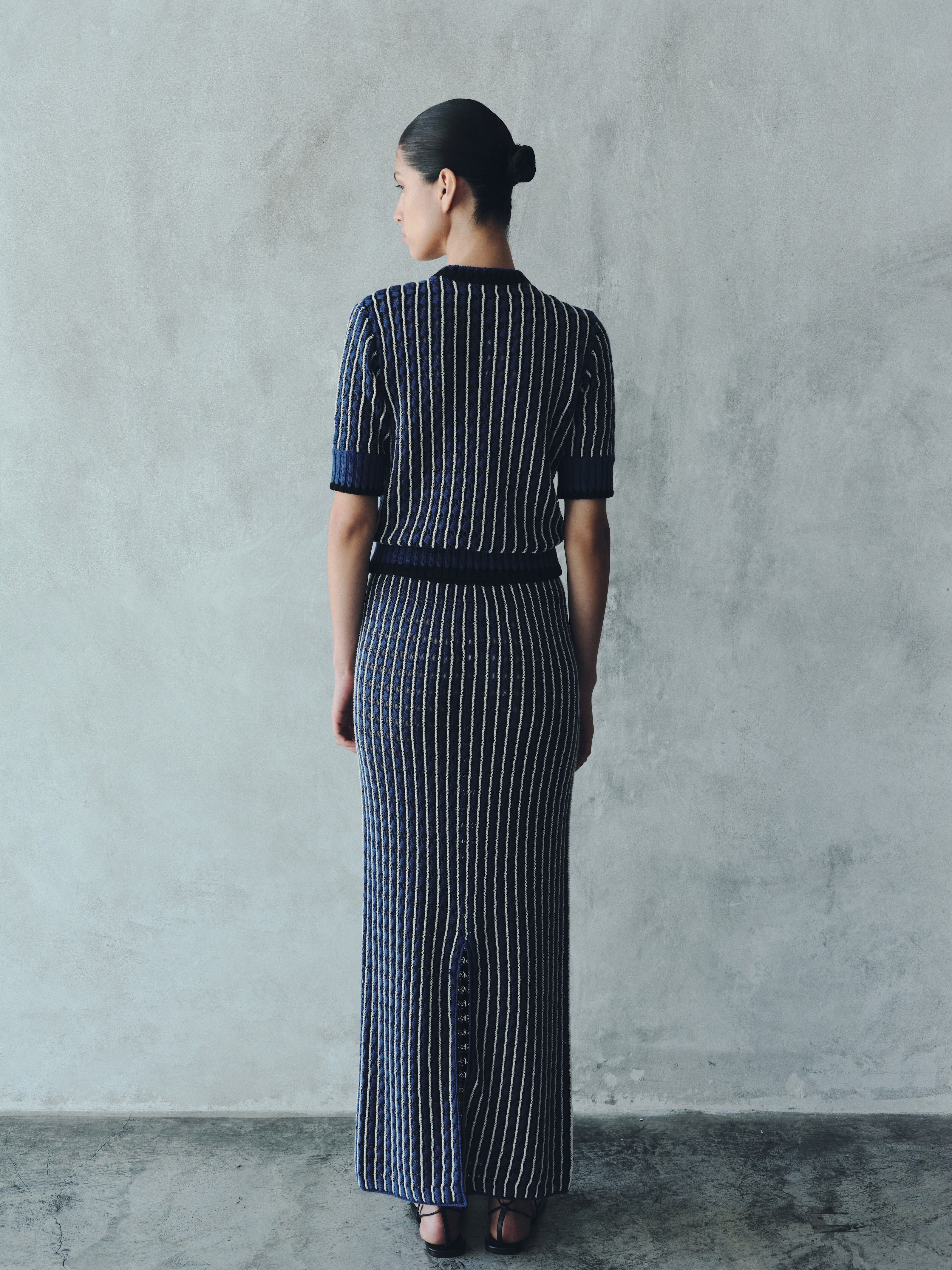 apu midi skirt electric blue black 3