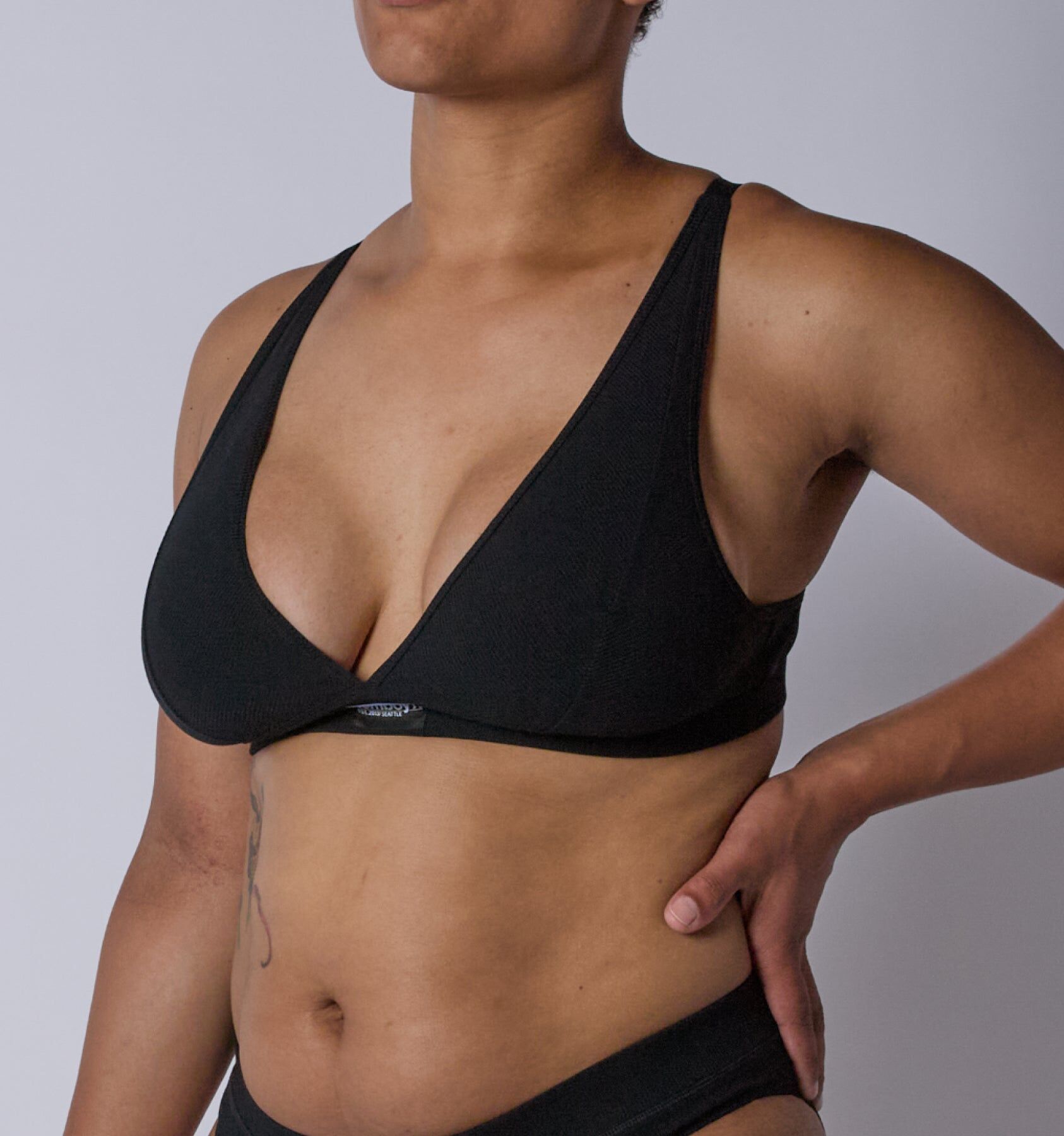 bamboo rib plunge bra black 3