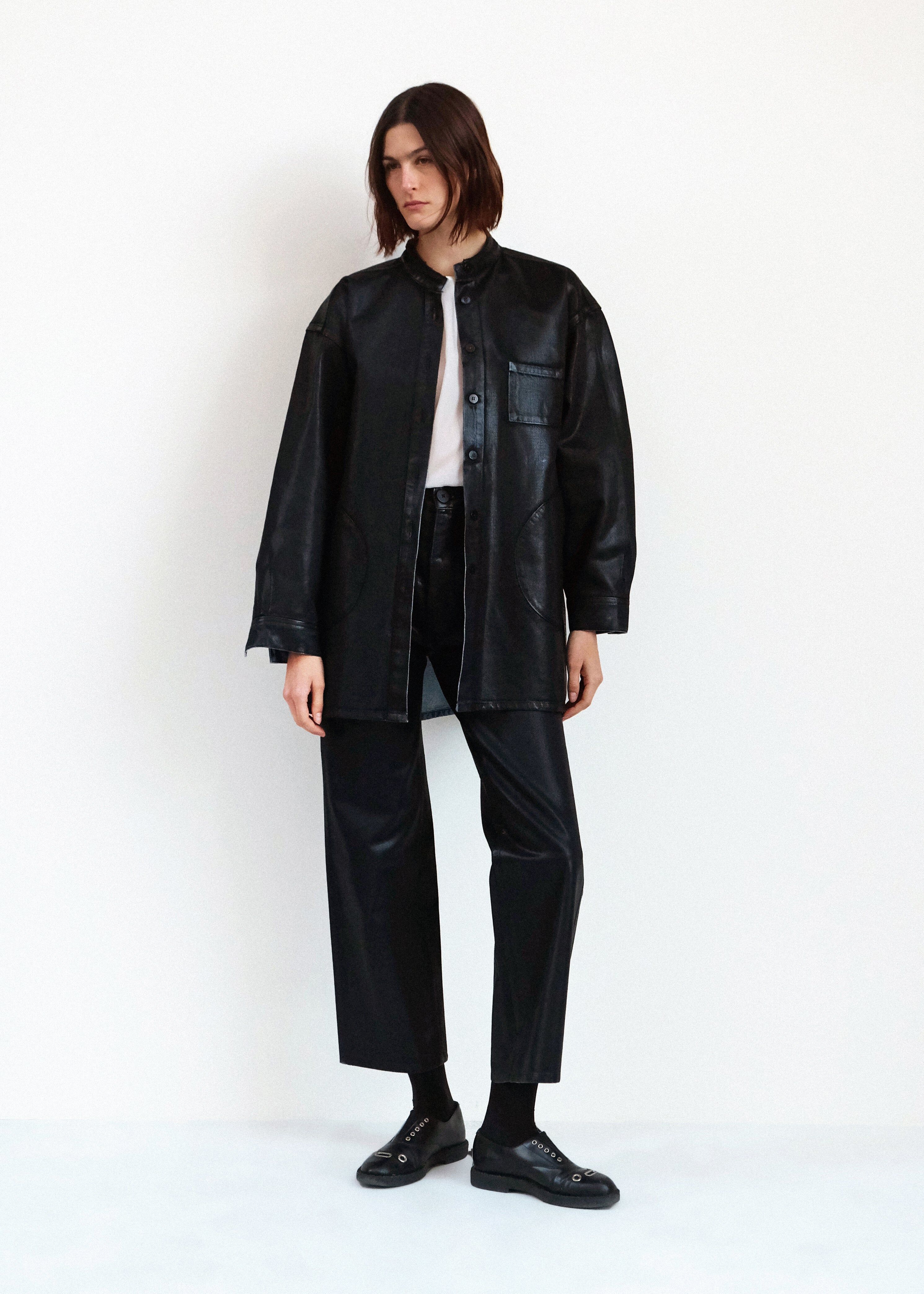 band collar okuda jacket black lacquer 3