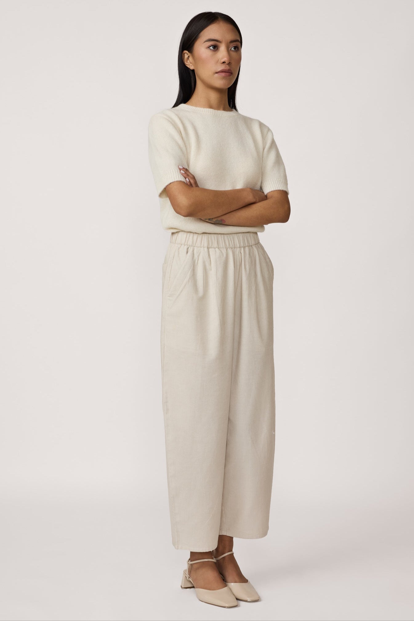 barrel leg pant ivory corduroy 3
