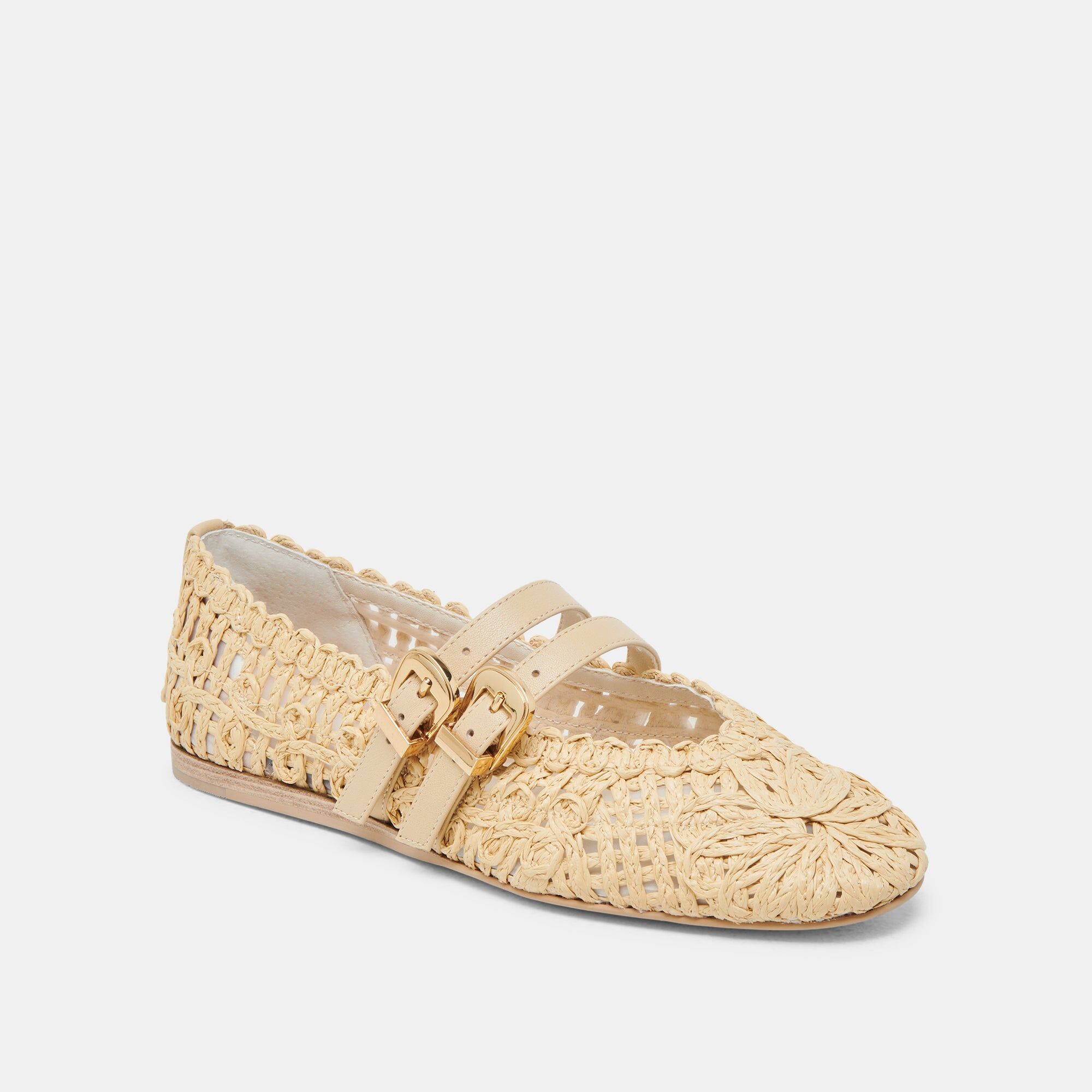 baylee sunflower wide ballet flats lt natural macrame 2