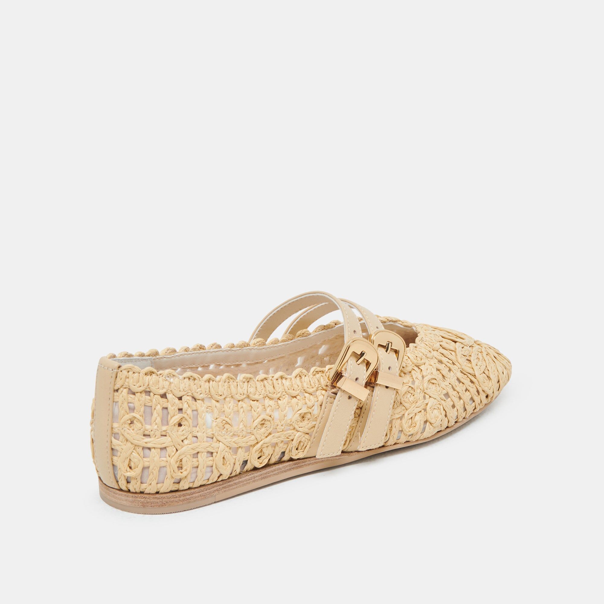 baylee sunflower wide ballet flats lt natural macrame 3
