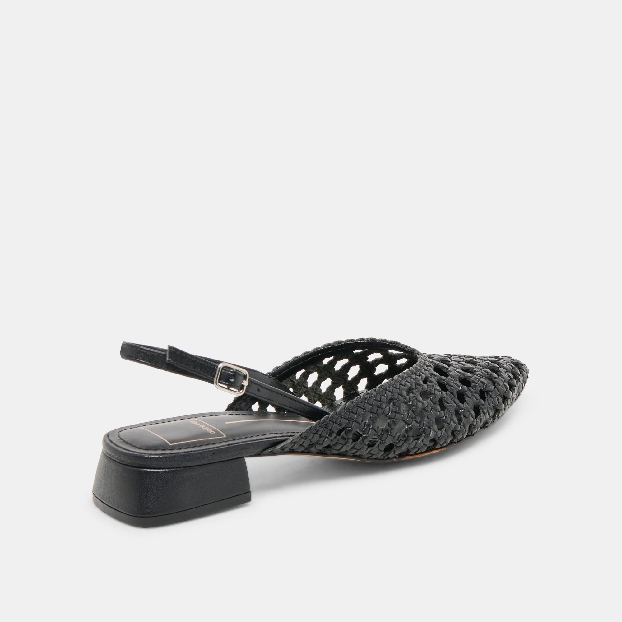 birdie flats black woven leather 3
