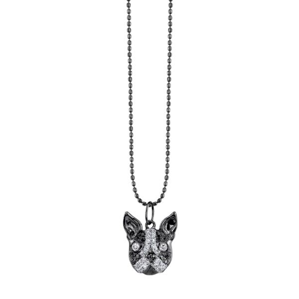 black rhodium diamond boston terrier charm 1