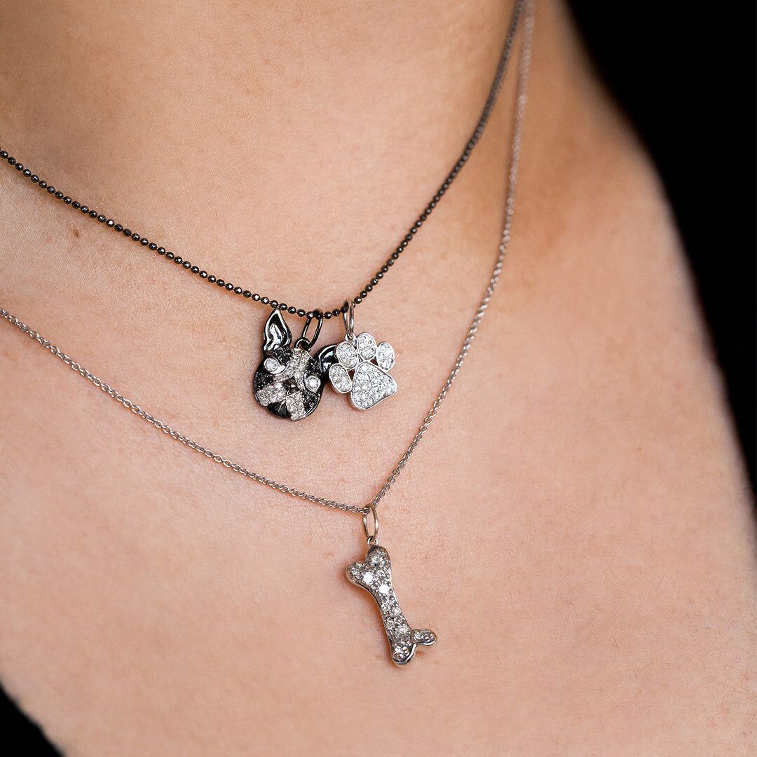 black rhodium diamond boston terrier charm 2