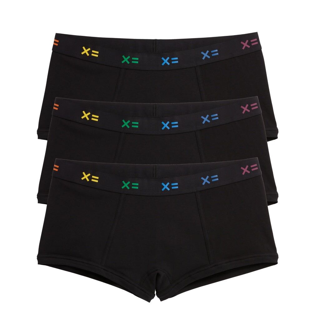 boy shorts 3 pack cotton black x rainbow 1