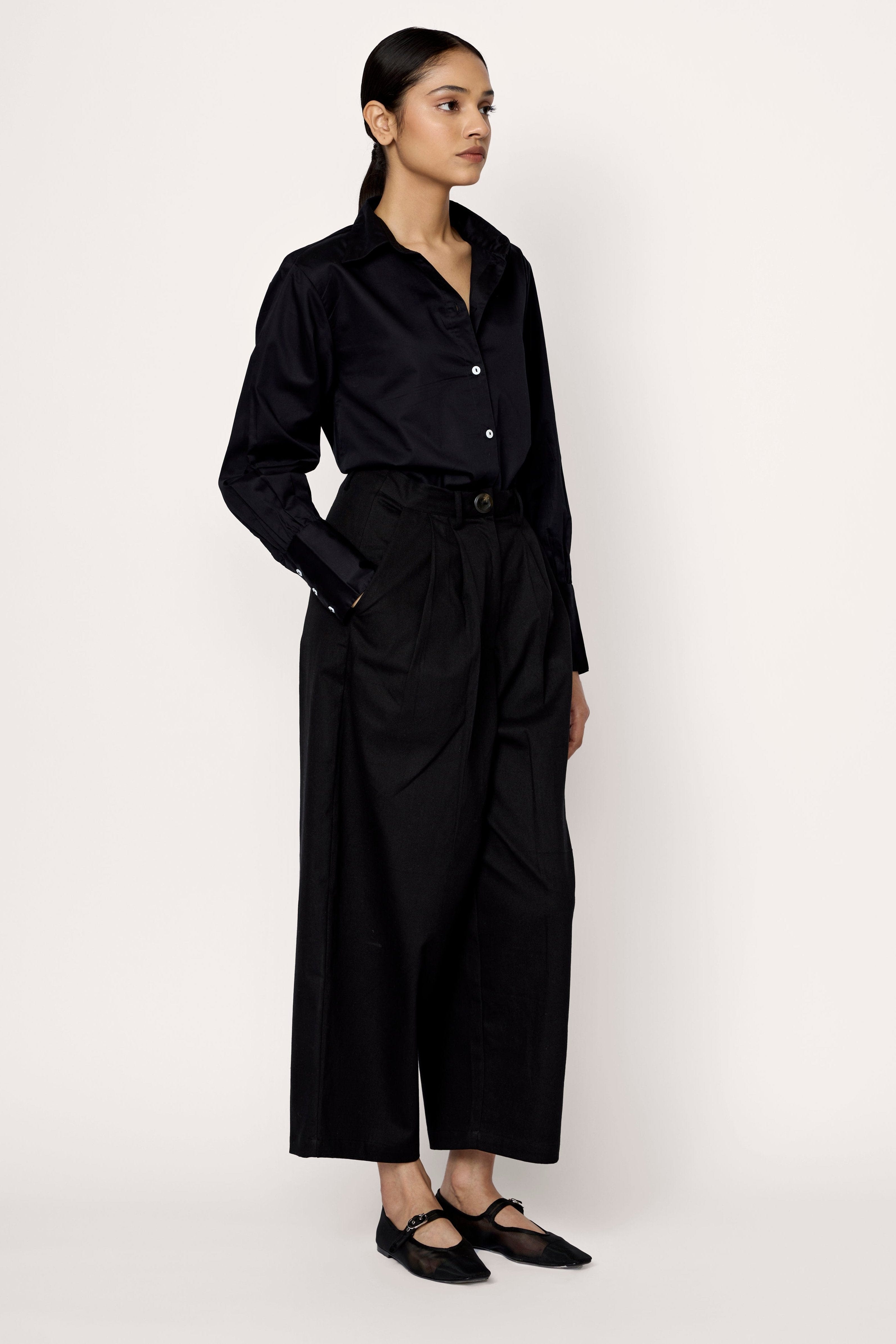 boyfriend pant black cotton 2