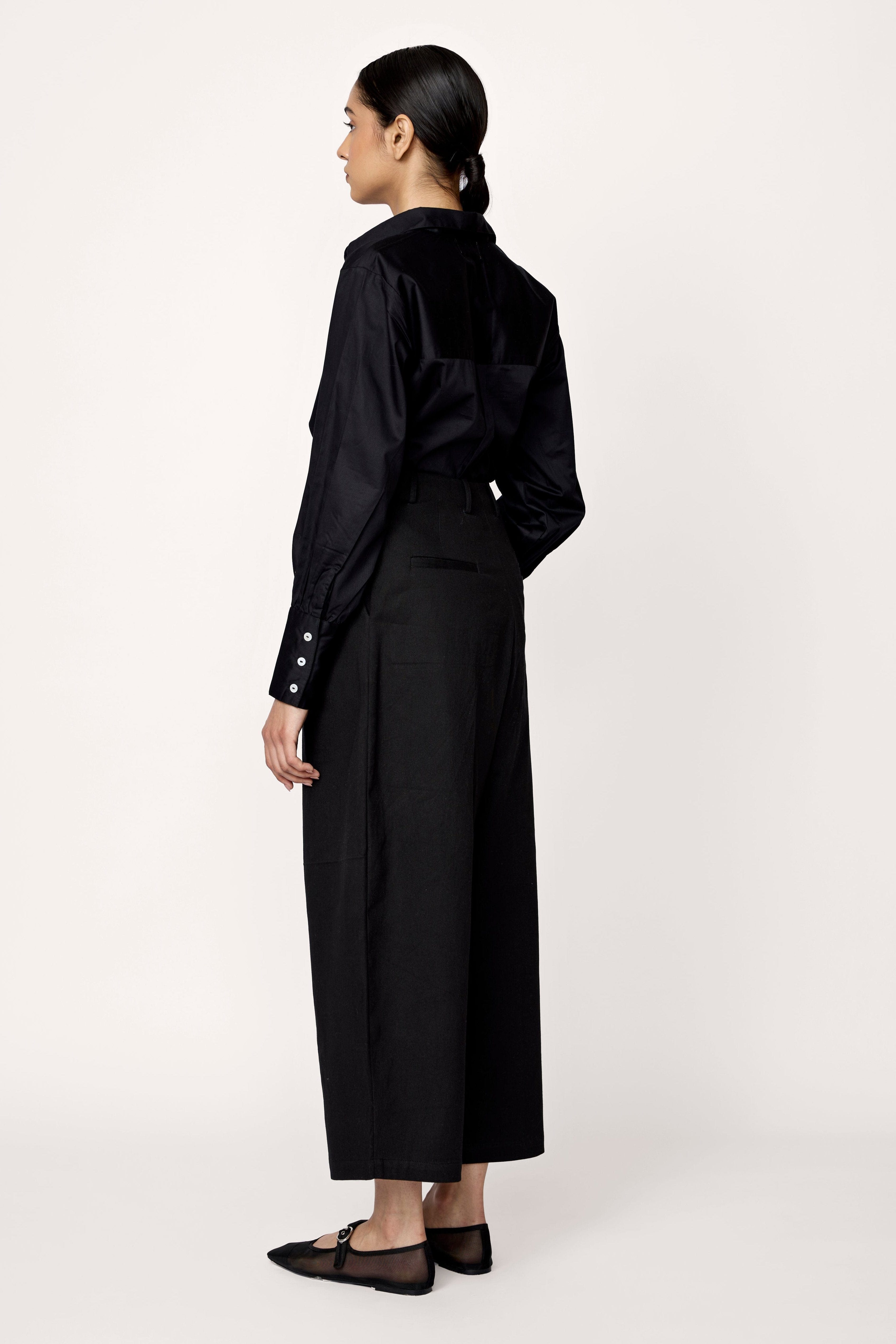 boyfriend pant black cotton 3
