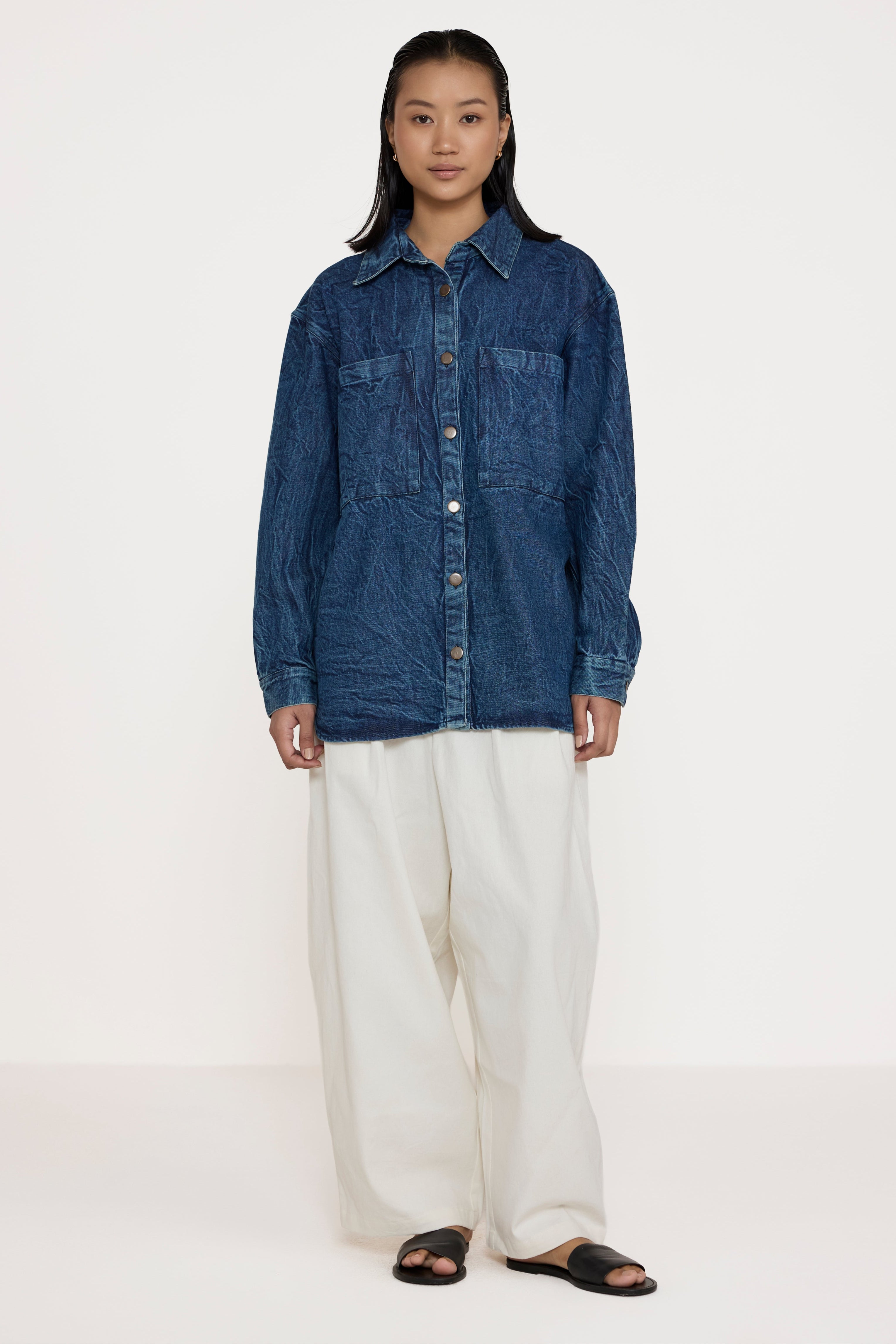 boyfriend shirt washed denim 1