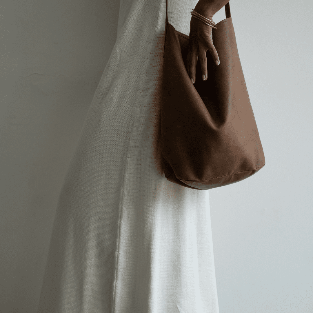 bucket matte caramel tote 2