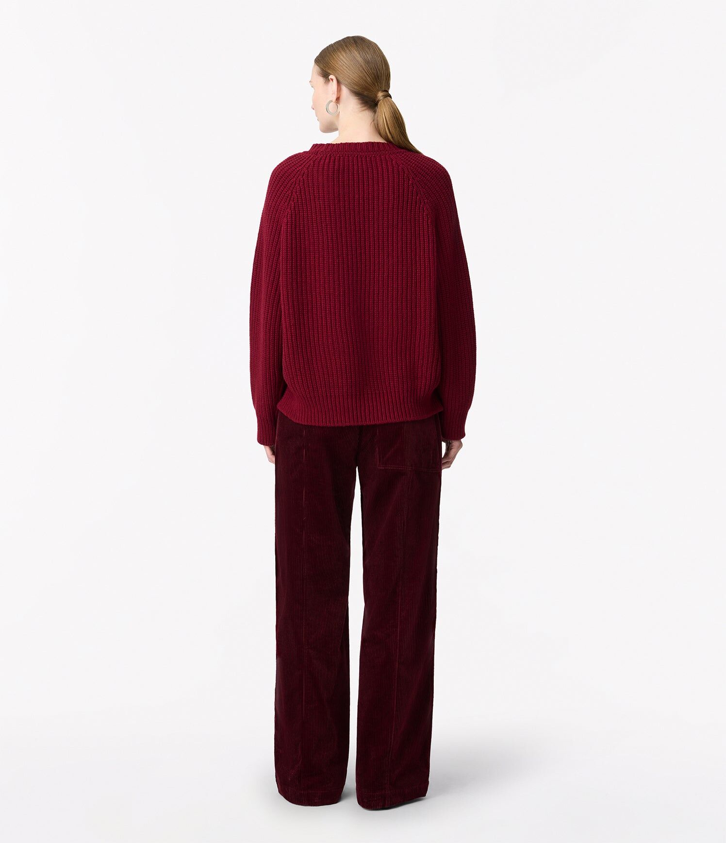 cashmere oversized crewneck aubergine 3