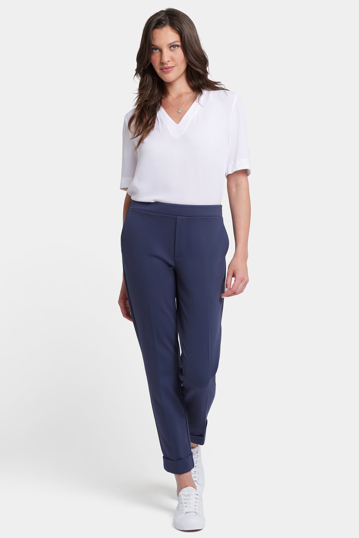cassidy ankle pull on trouser pants oxford navy 1