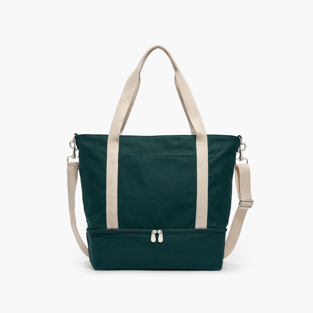 catalina deluxe tote eco friendly canvas dark green 1