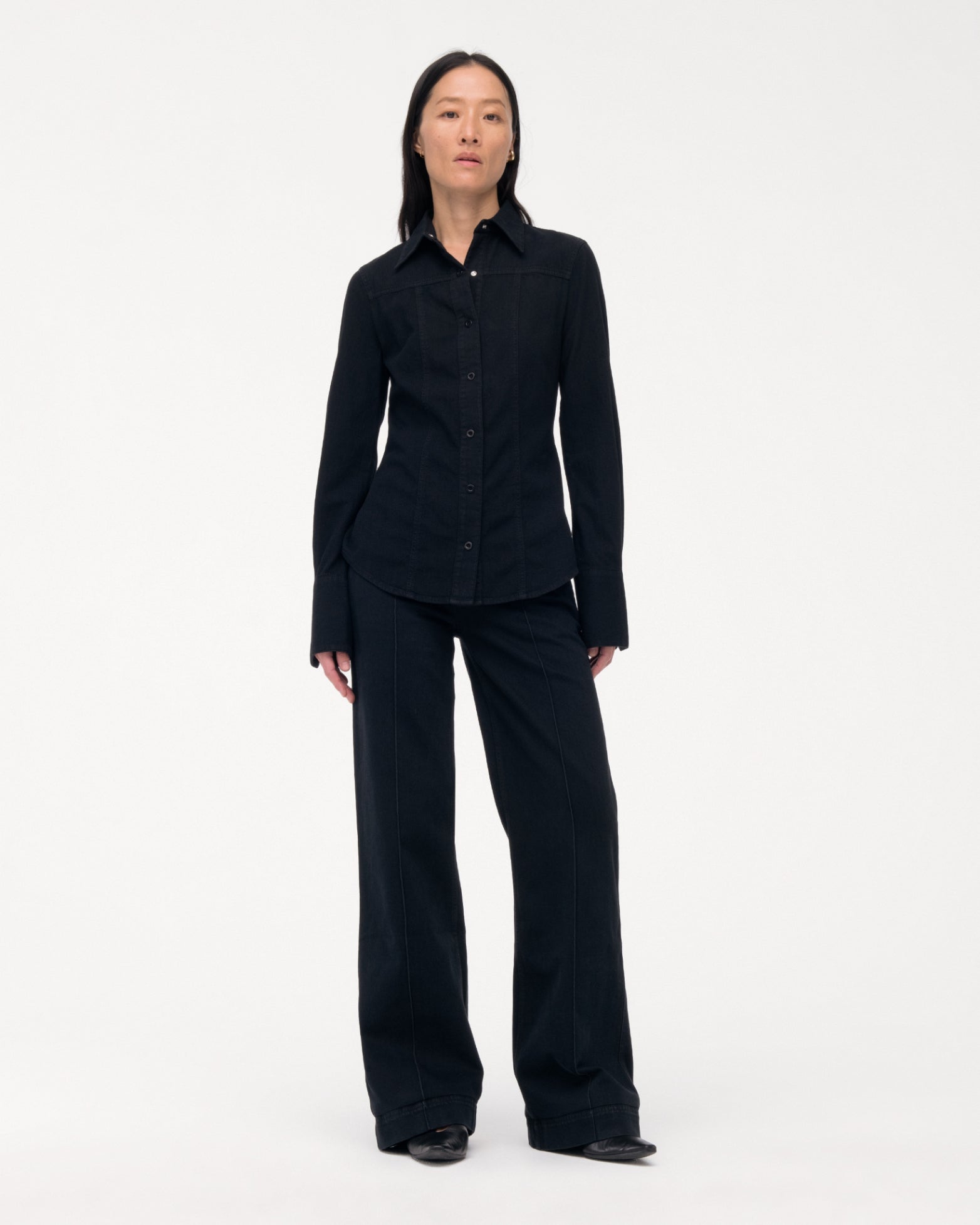 chambray shirt overdye black 1