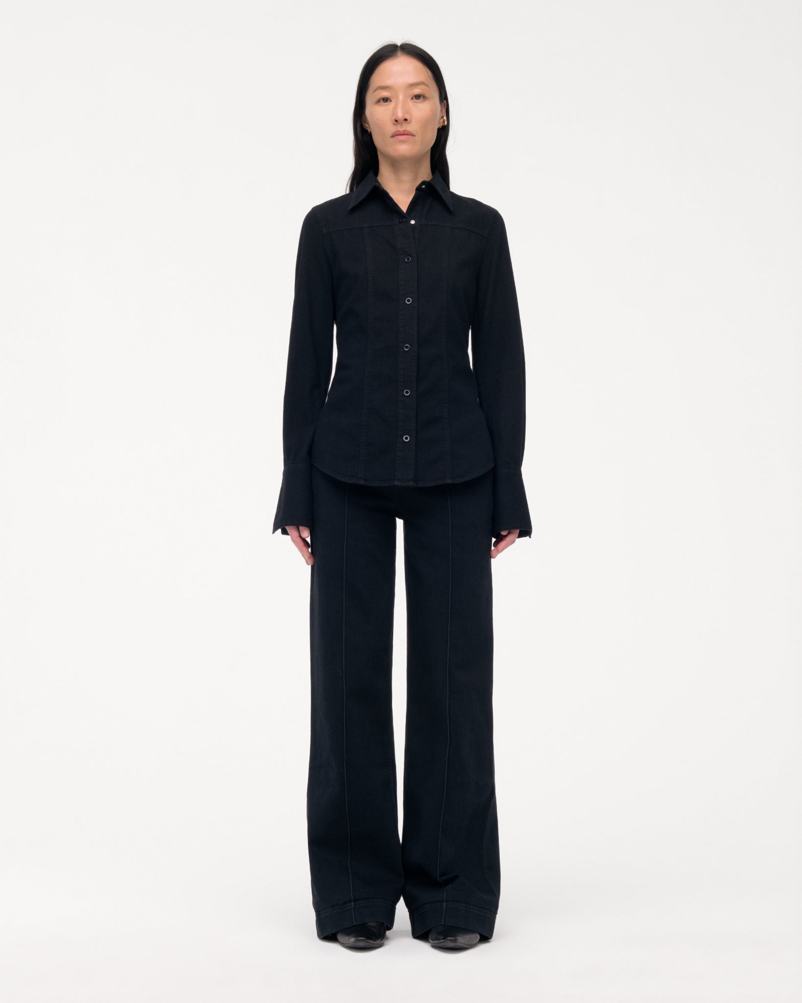 chambray shirt overdye black 2