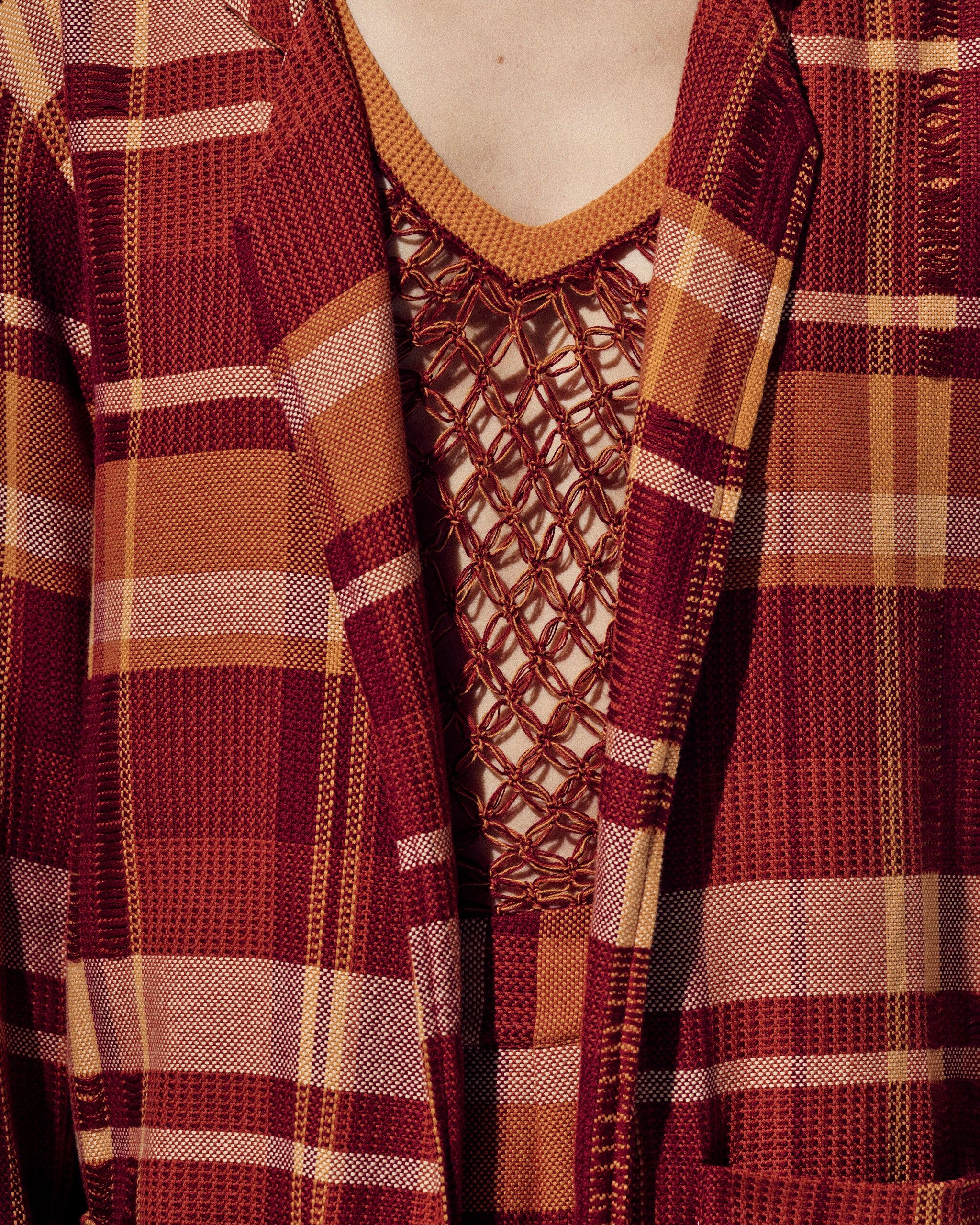 chillaco woven blazer orange brown 3