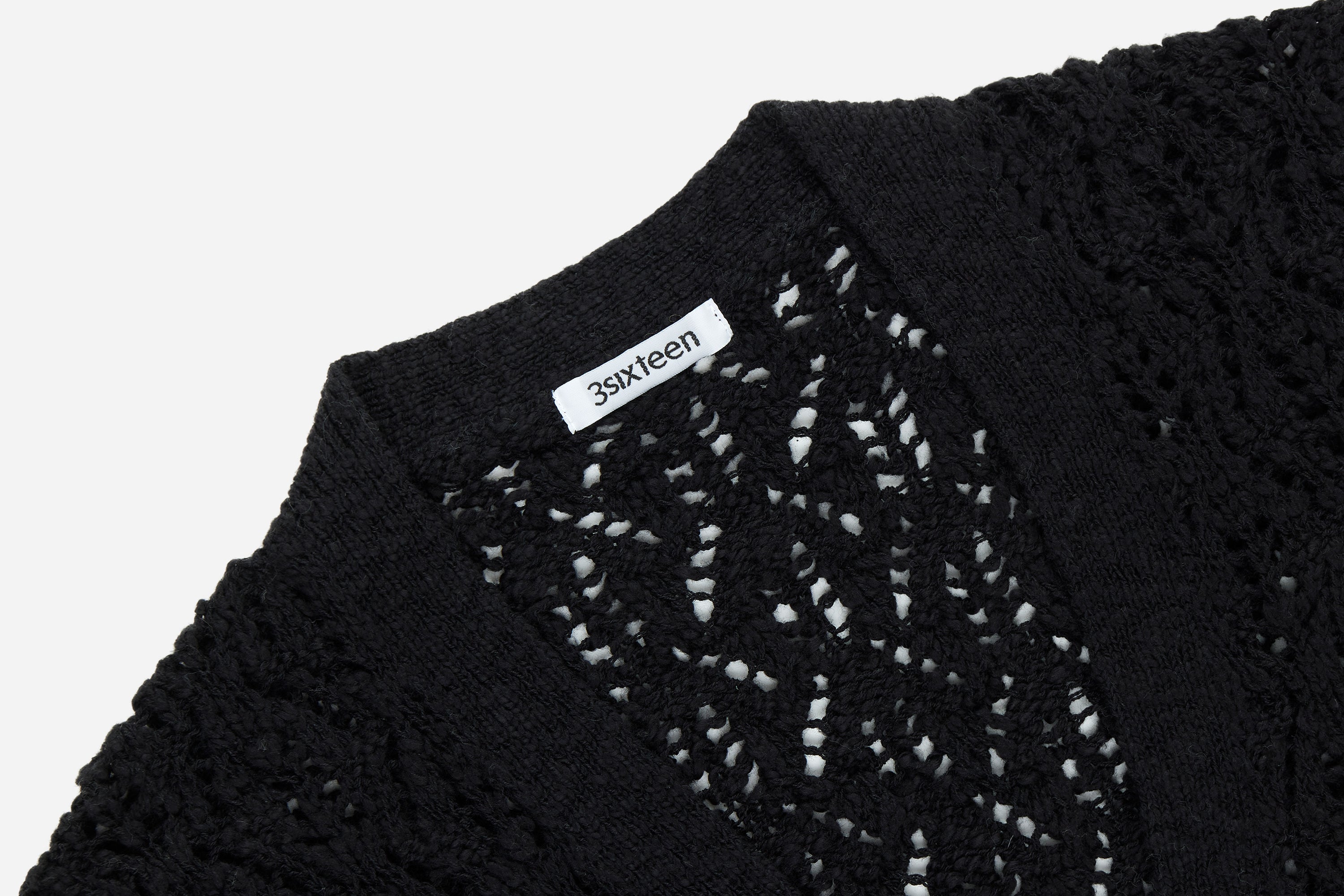 classic cardigan black flamme lace knit 3