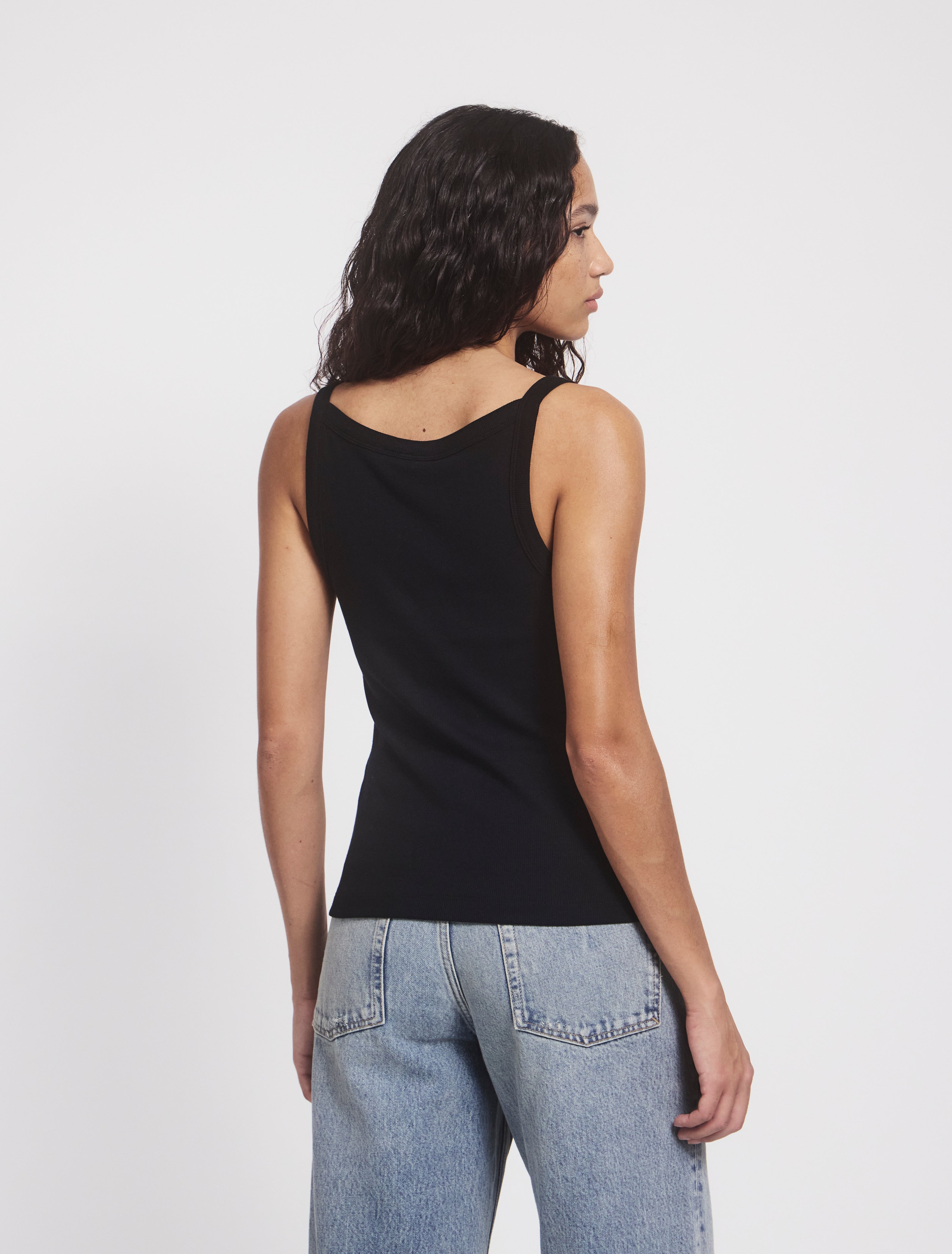 classic rib cami top in black 3