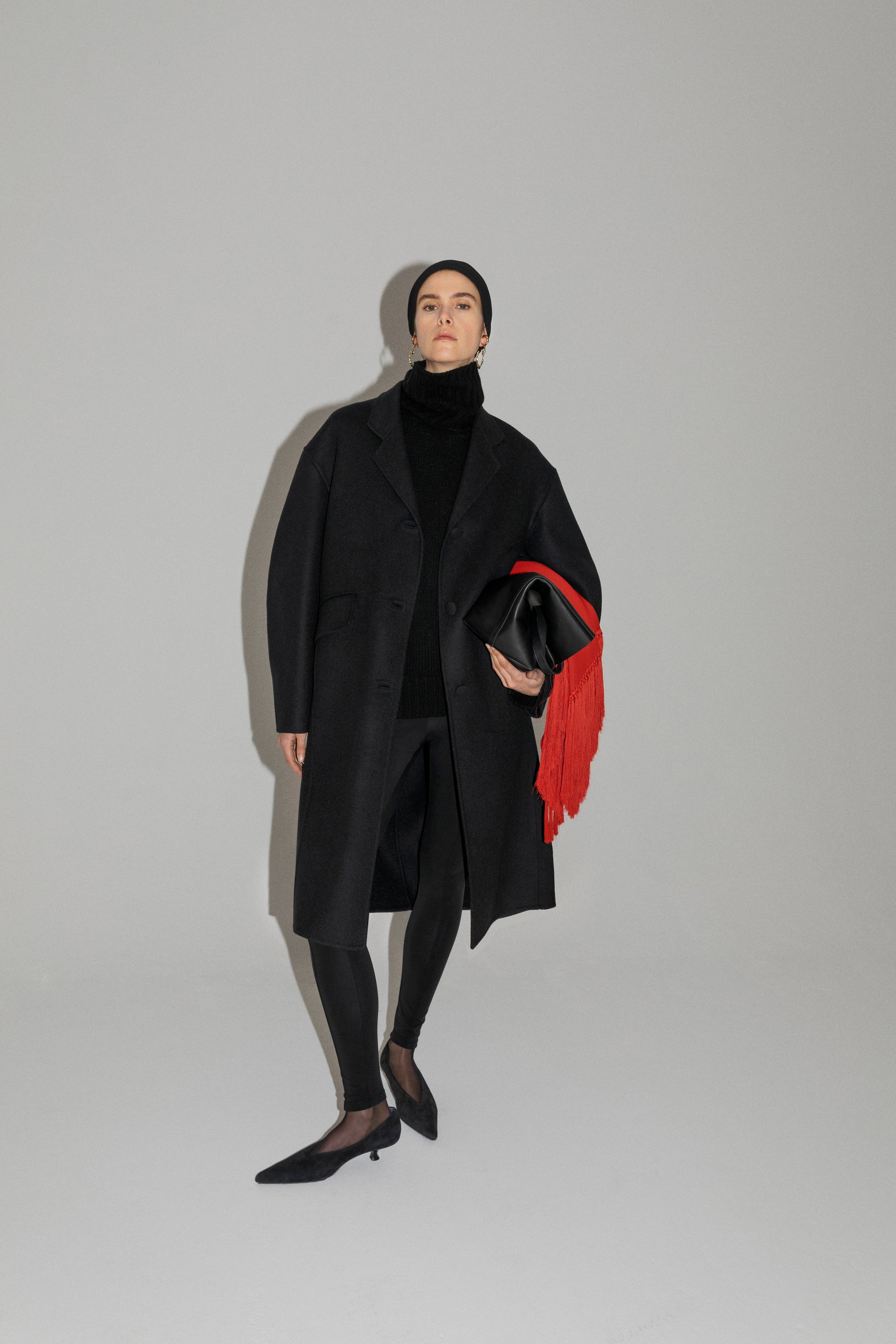 cocoon coat long black 2