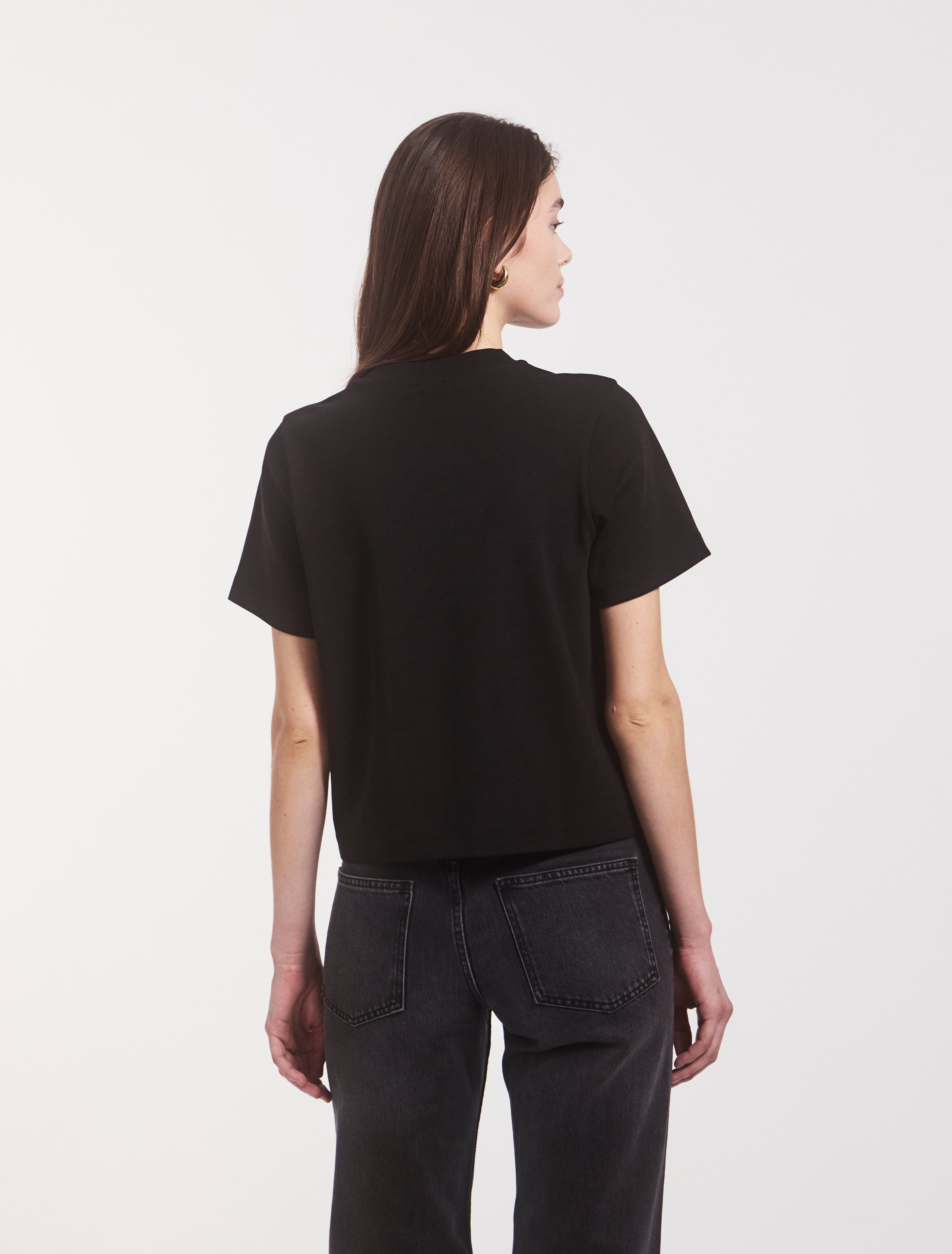 compact cotton boxy t shirt in black 3