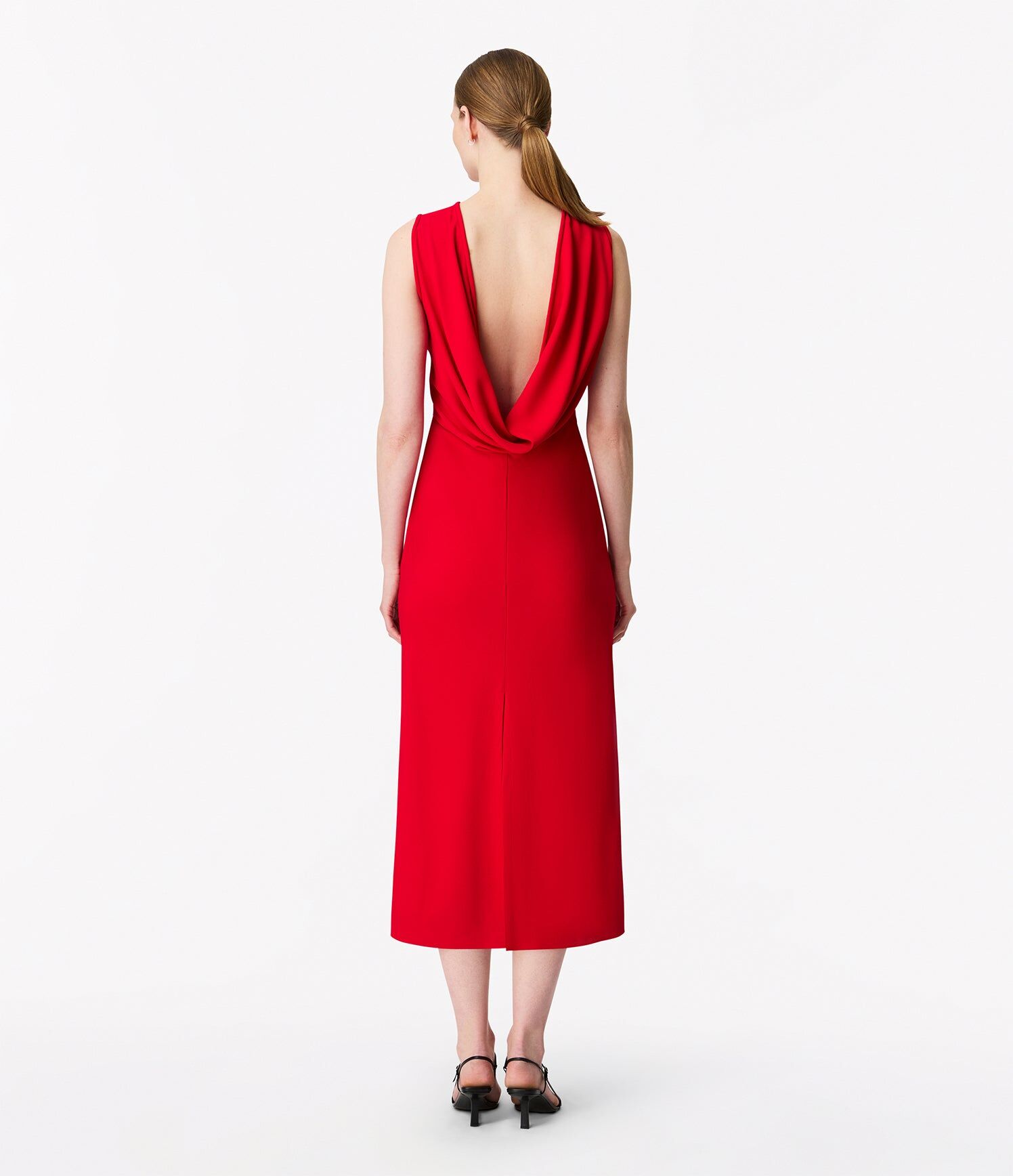 cowl back dress scarlet 1