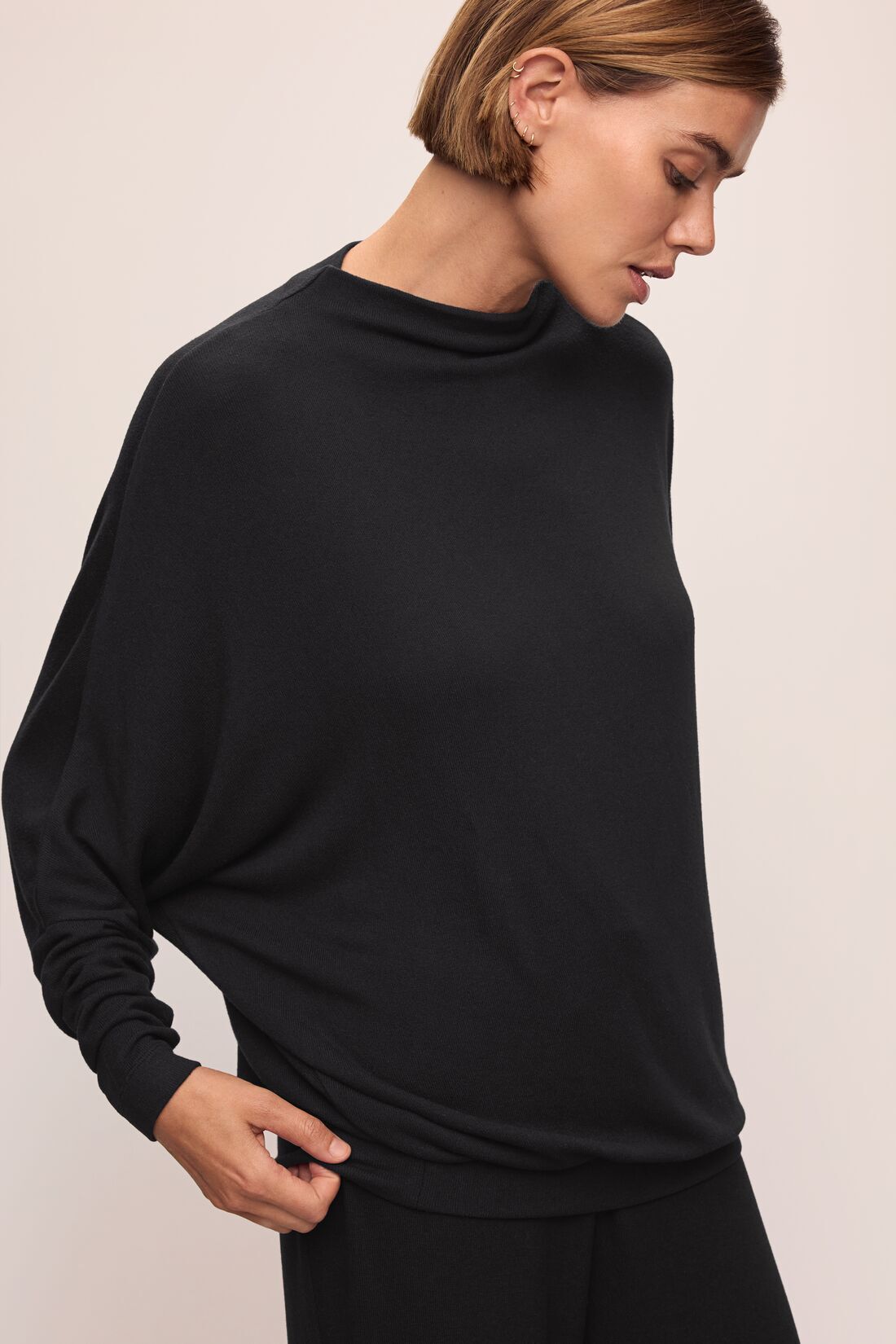 cozy time mock neck pullover 2