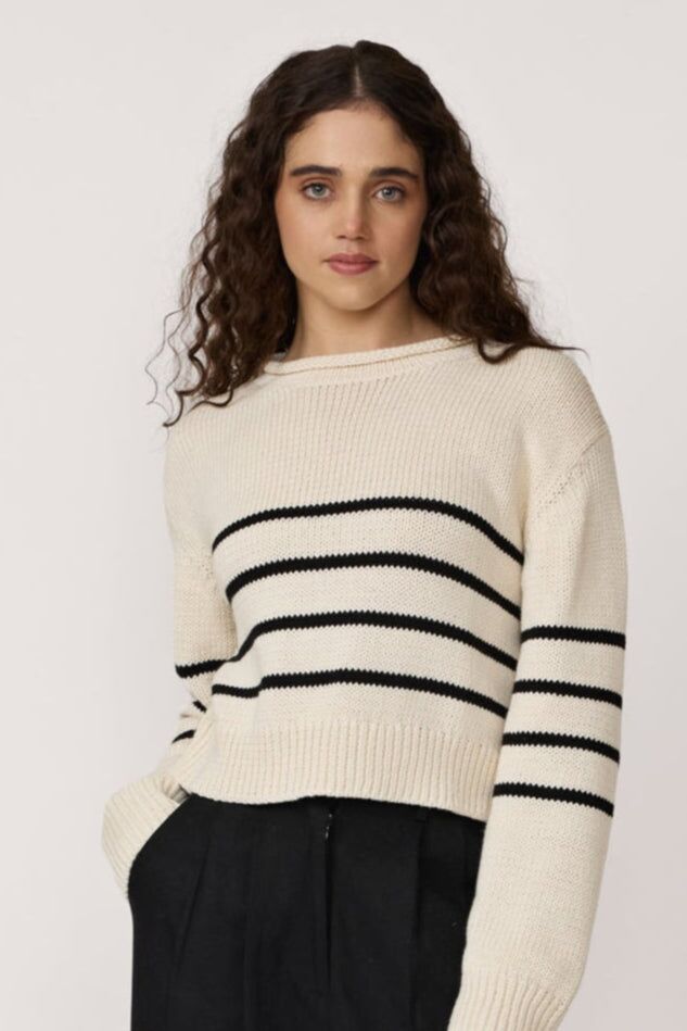 cropped field sweater black stripe 3