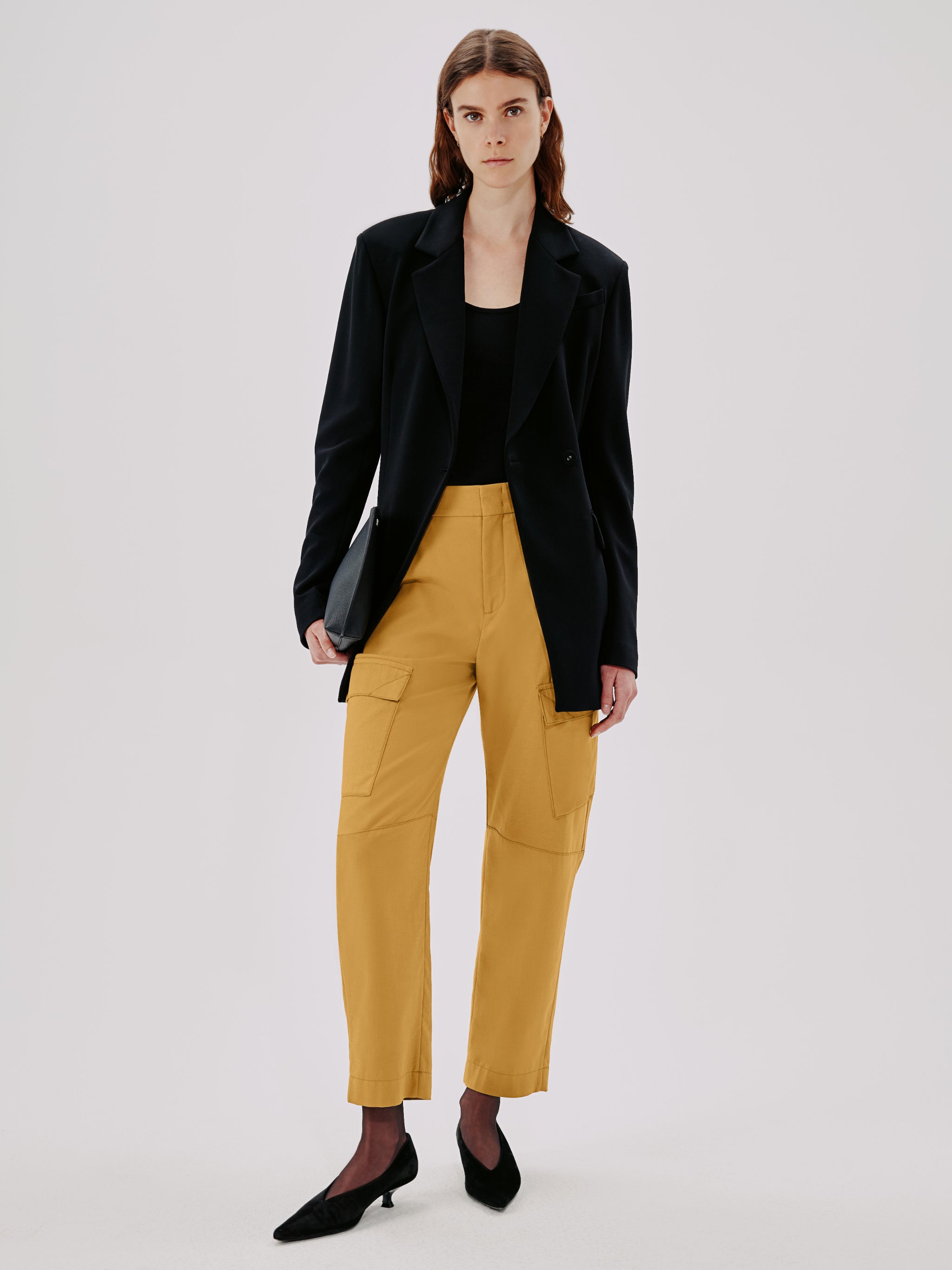 curved cargo pant goldenrod 3