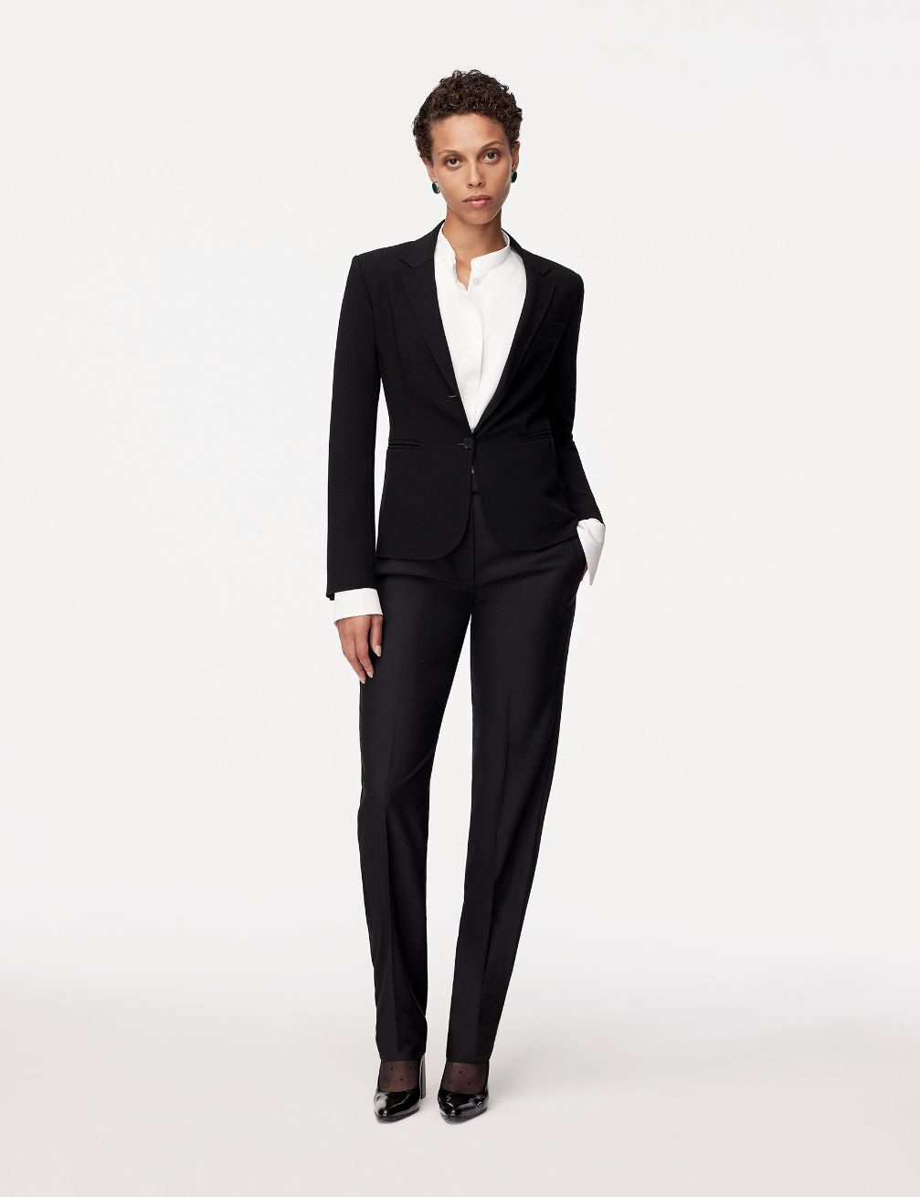 doppio cropped blazer black 2