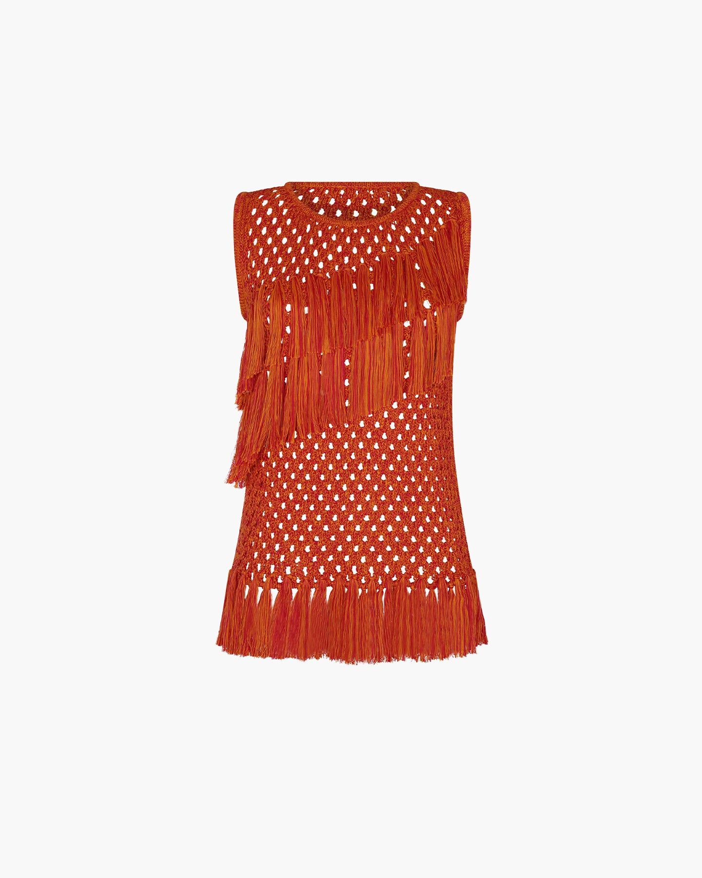espina sleeveless top orange fuchsia 1