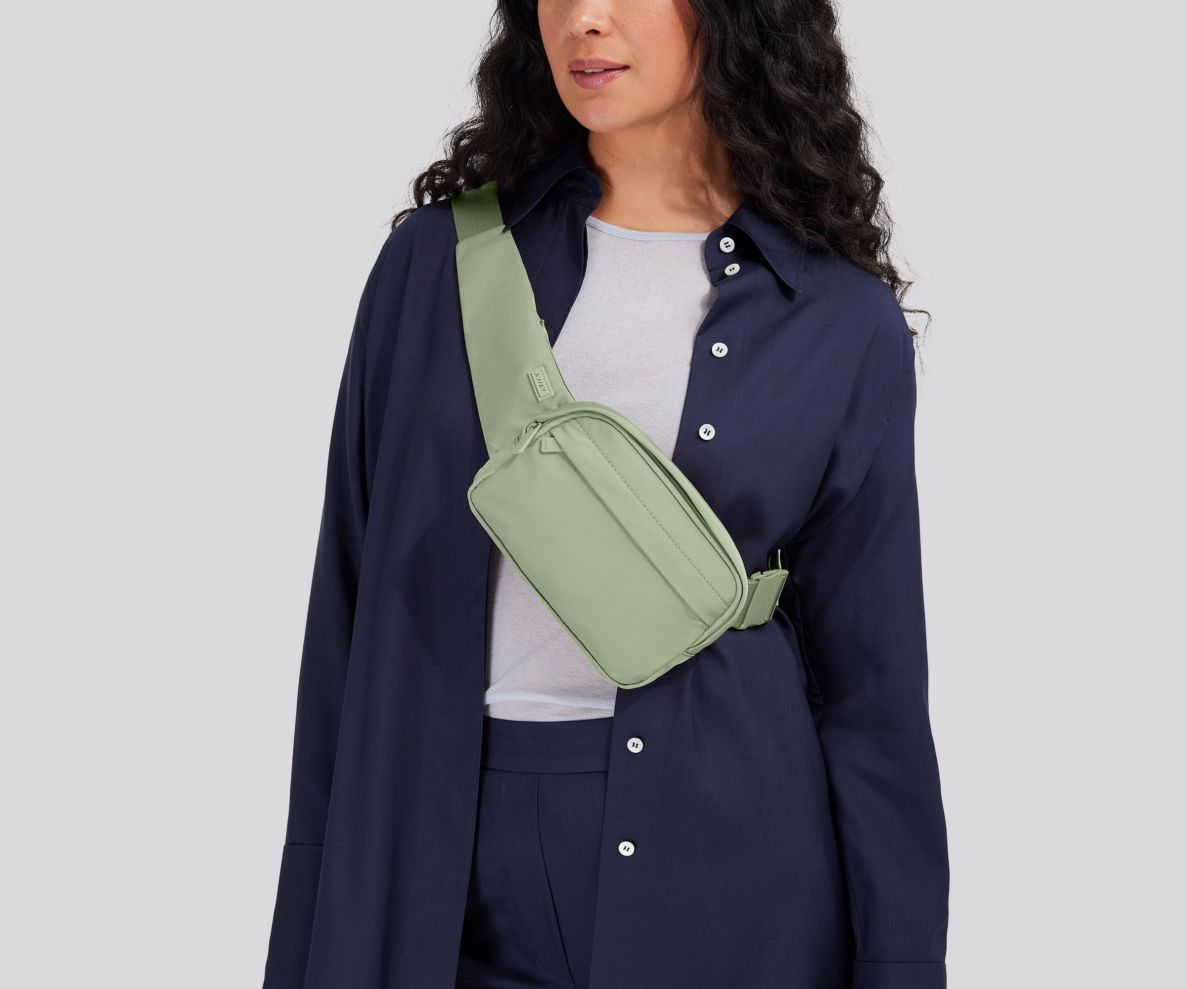 featherlight sling bag in sage green 2