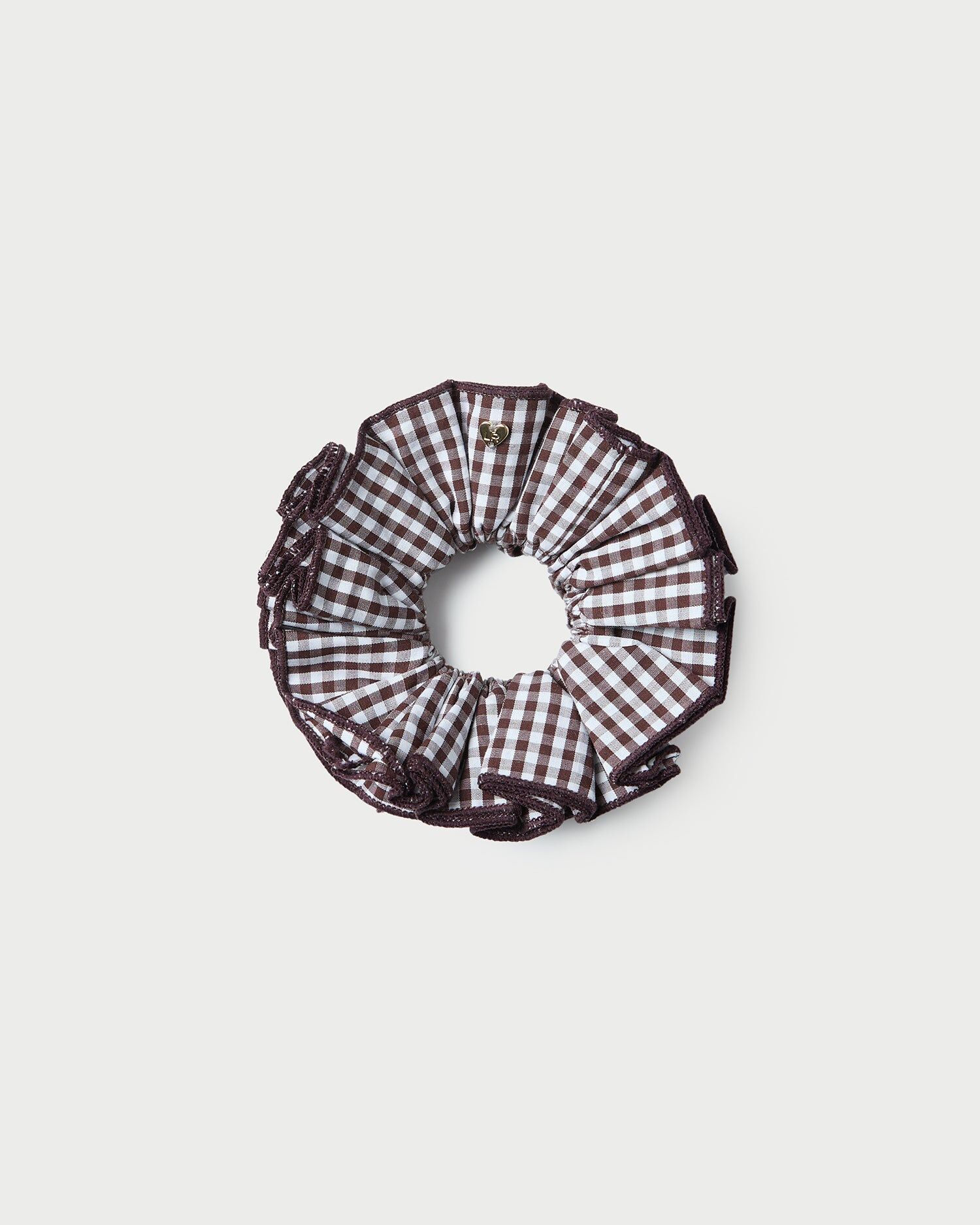 felice brown gingham layered scrunchie 1
