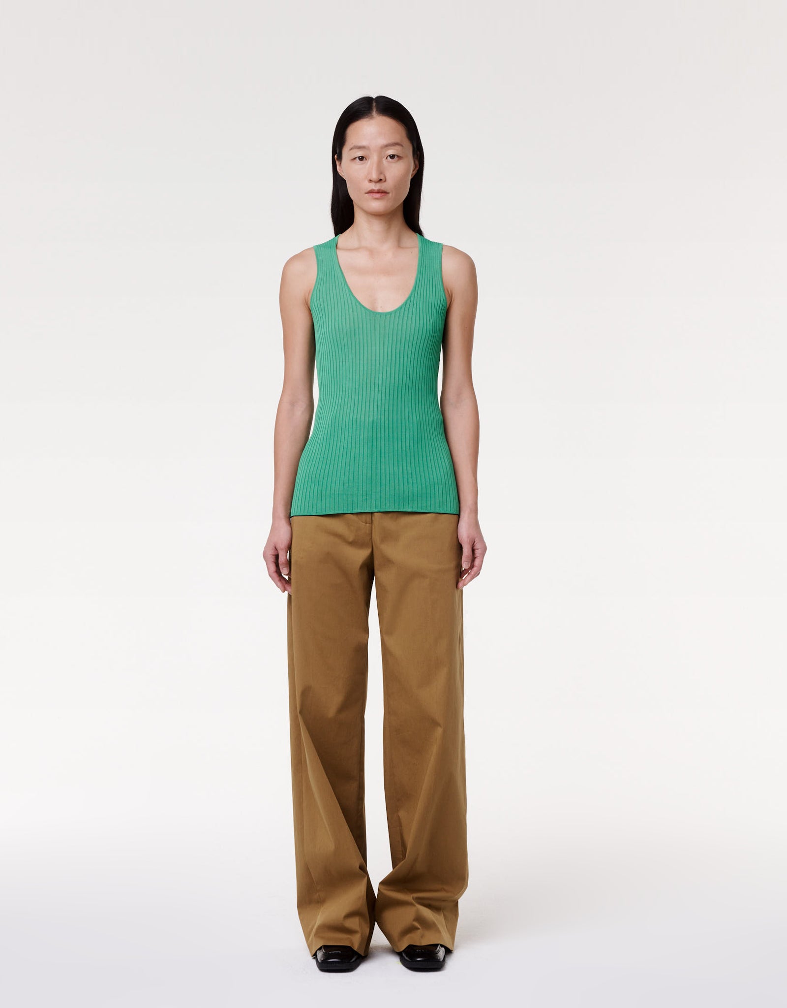 fitted tank knit kelly green 2