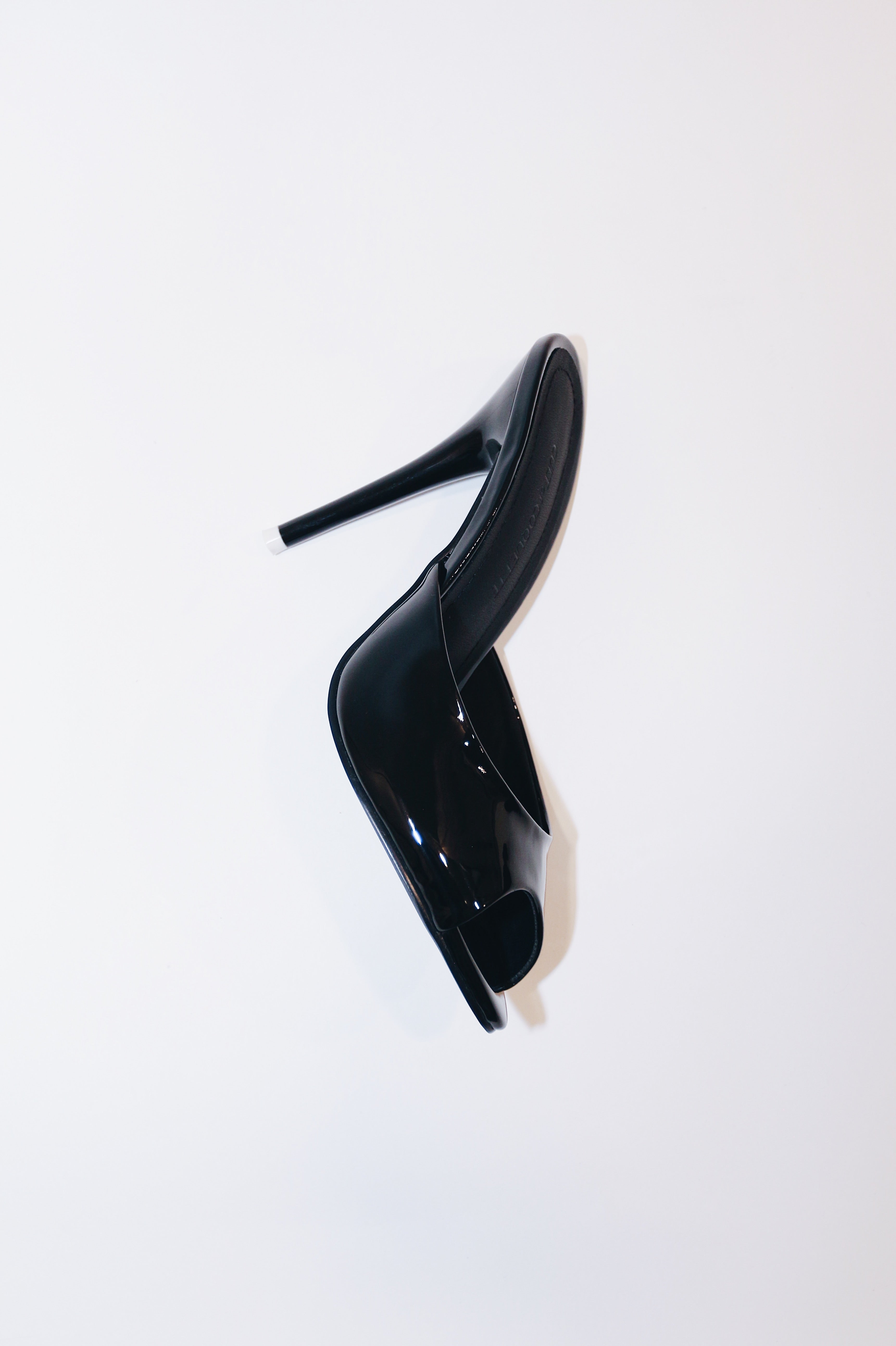 ford black patent vegan leather open toe mules 3