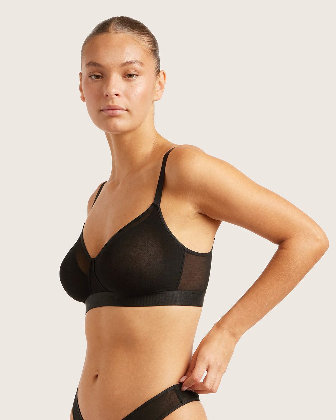freemesh full bust wireless bra black 3