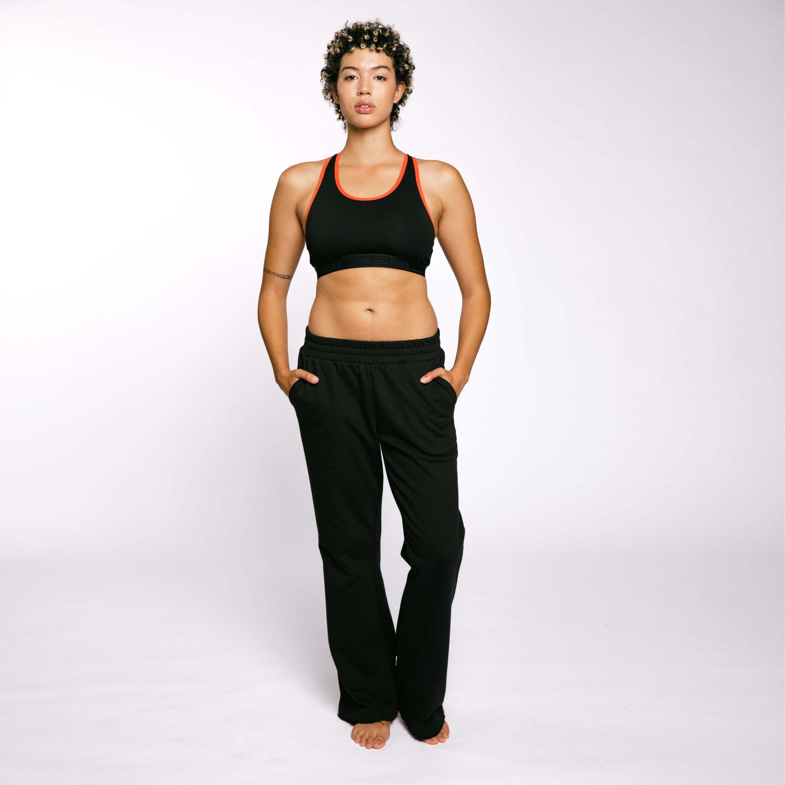 french terry flare pant black 2