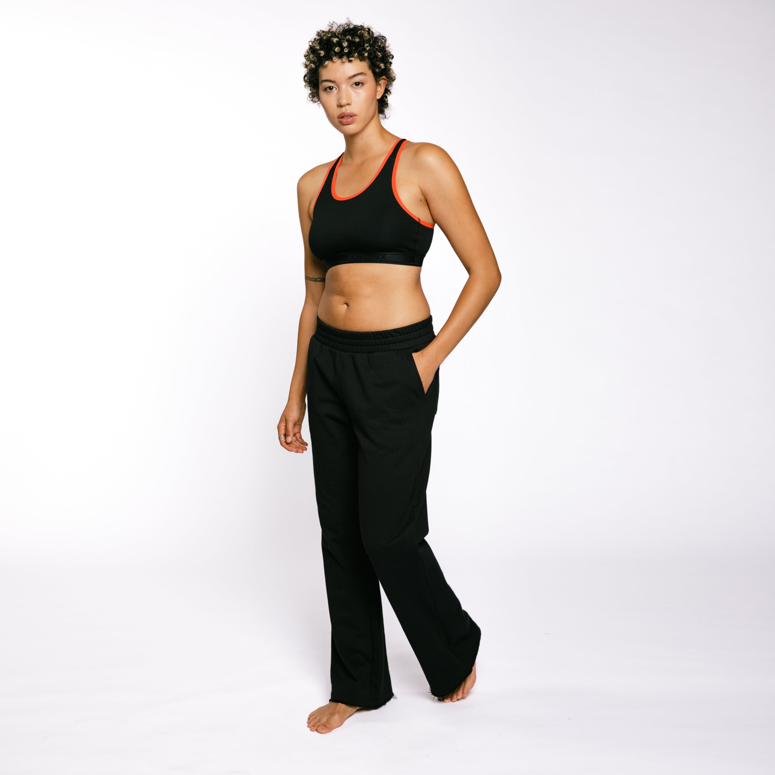 french terry flare pant black 3