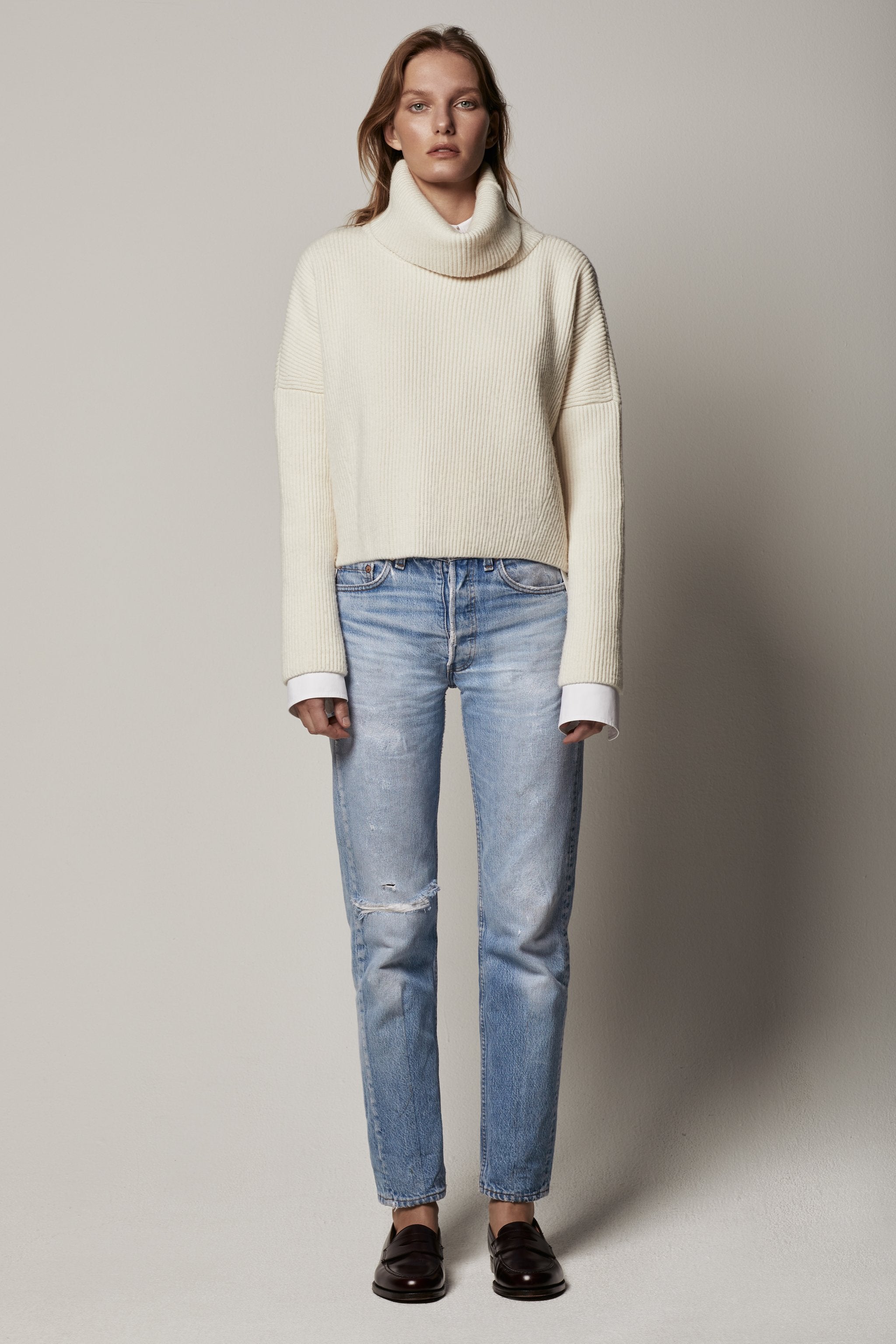 funnel neck sweater resale natural 2