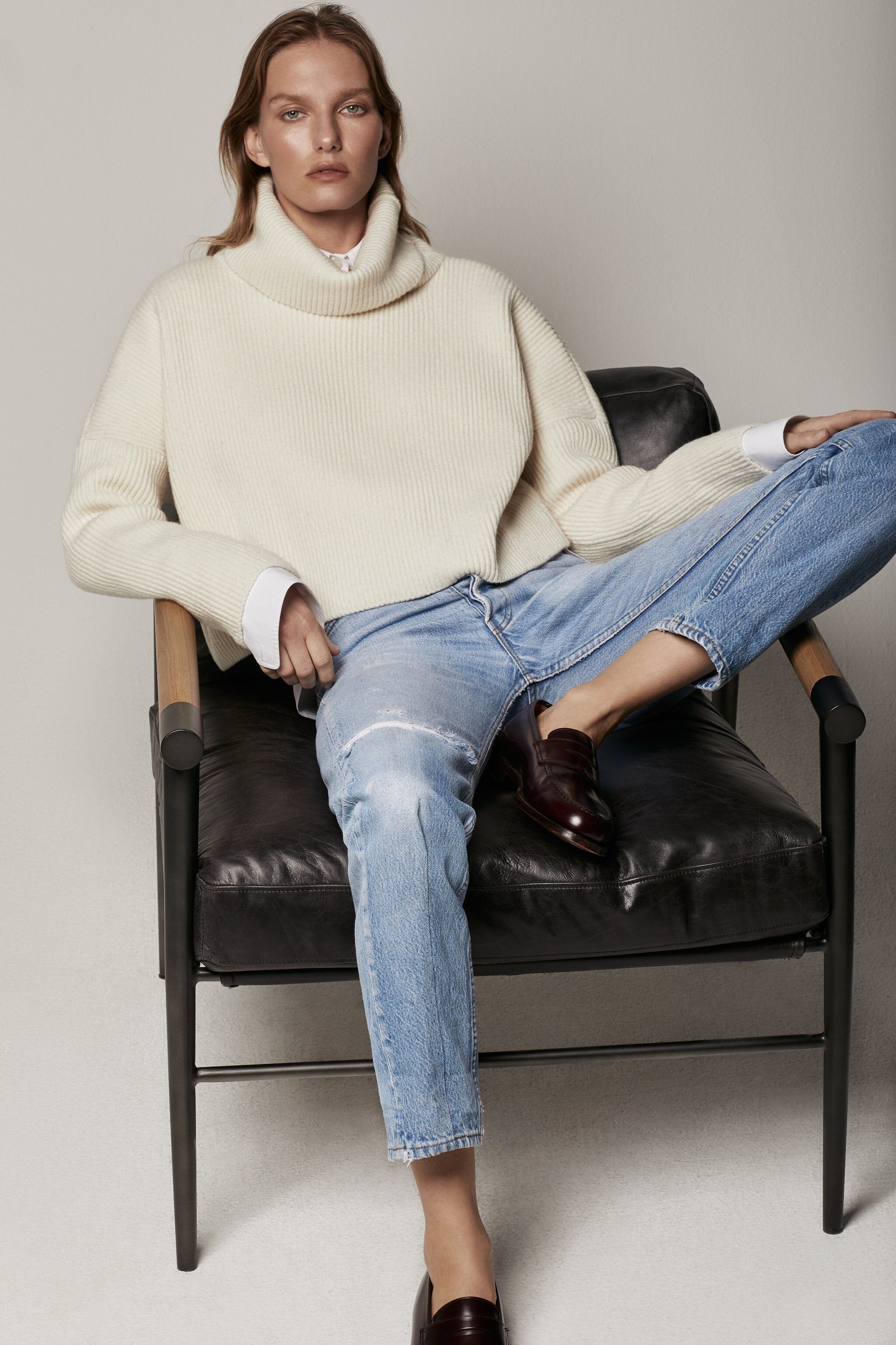 funnel neck sweater resale natural 3