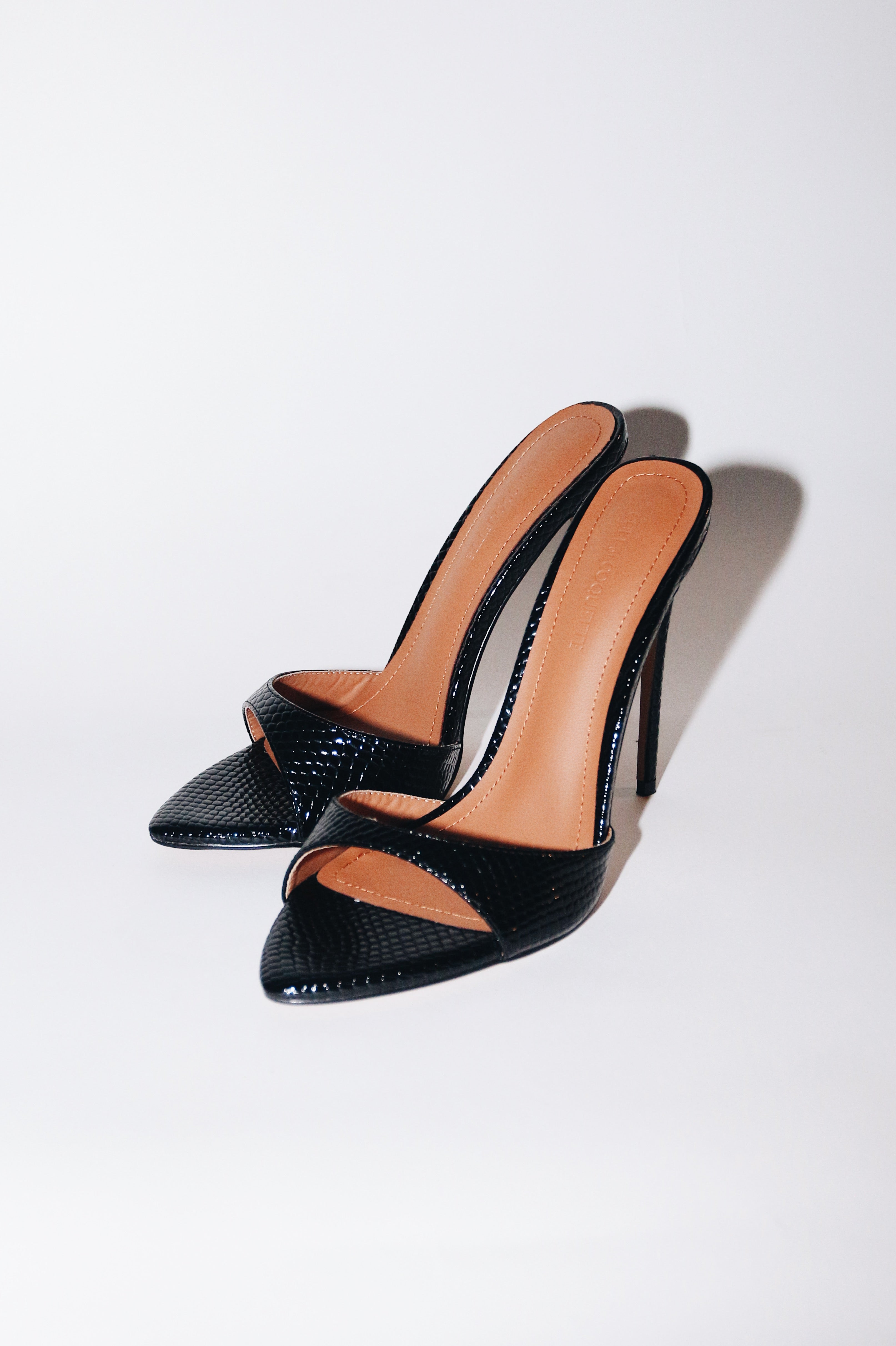 gia black reptile vegan mules 120 mm 1
