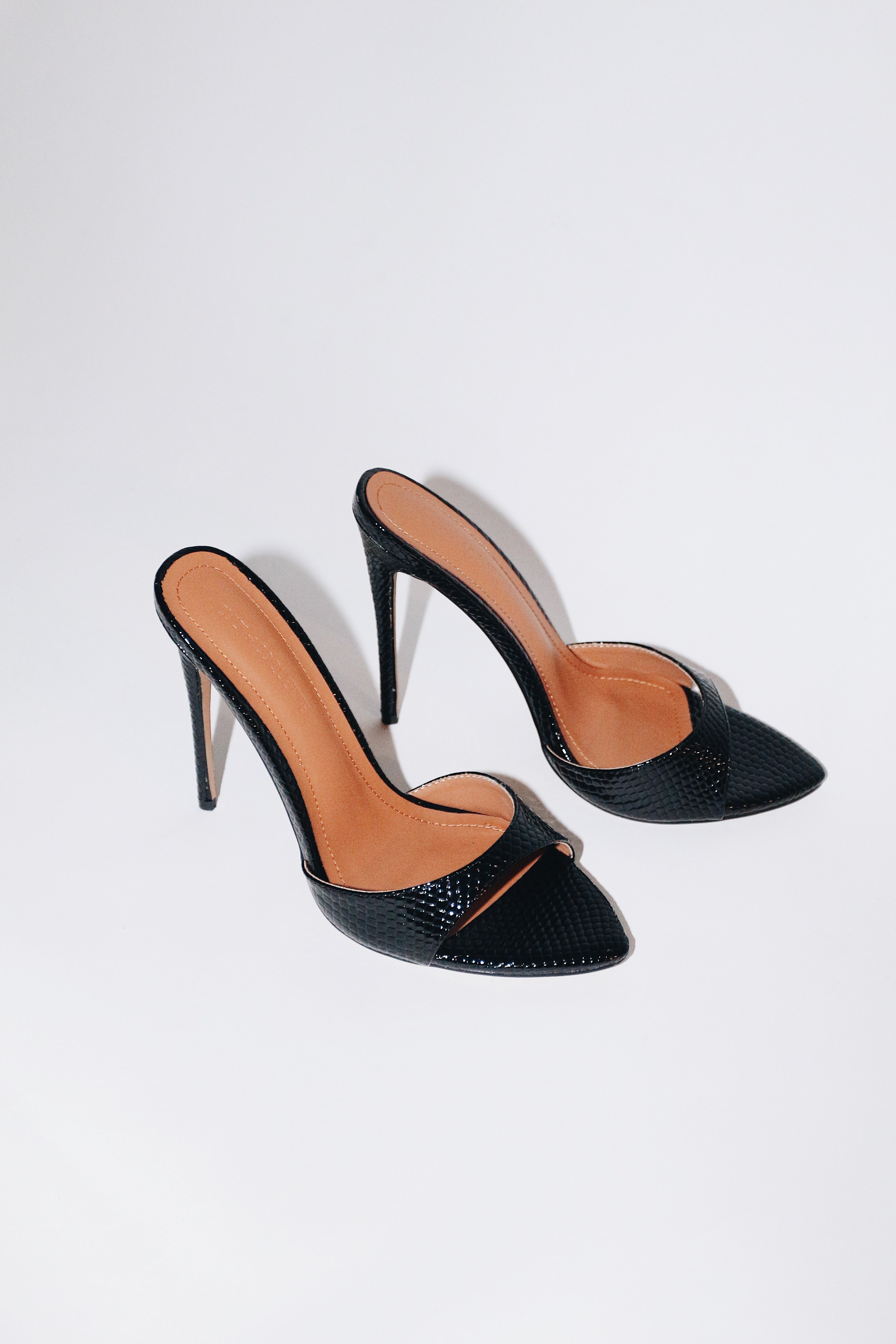 gia black reptile vegan mules 120 mm 2