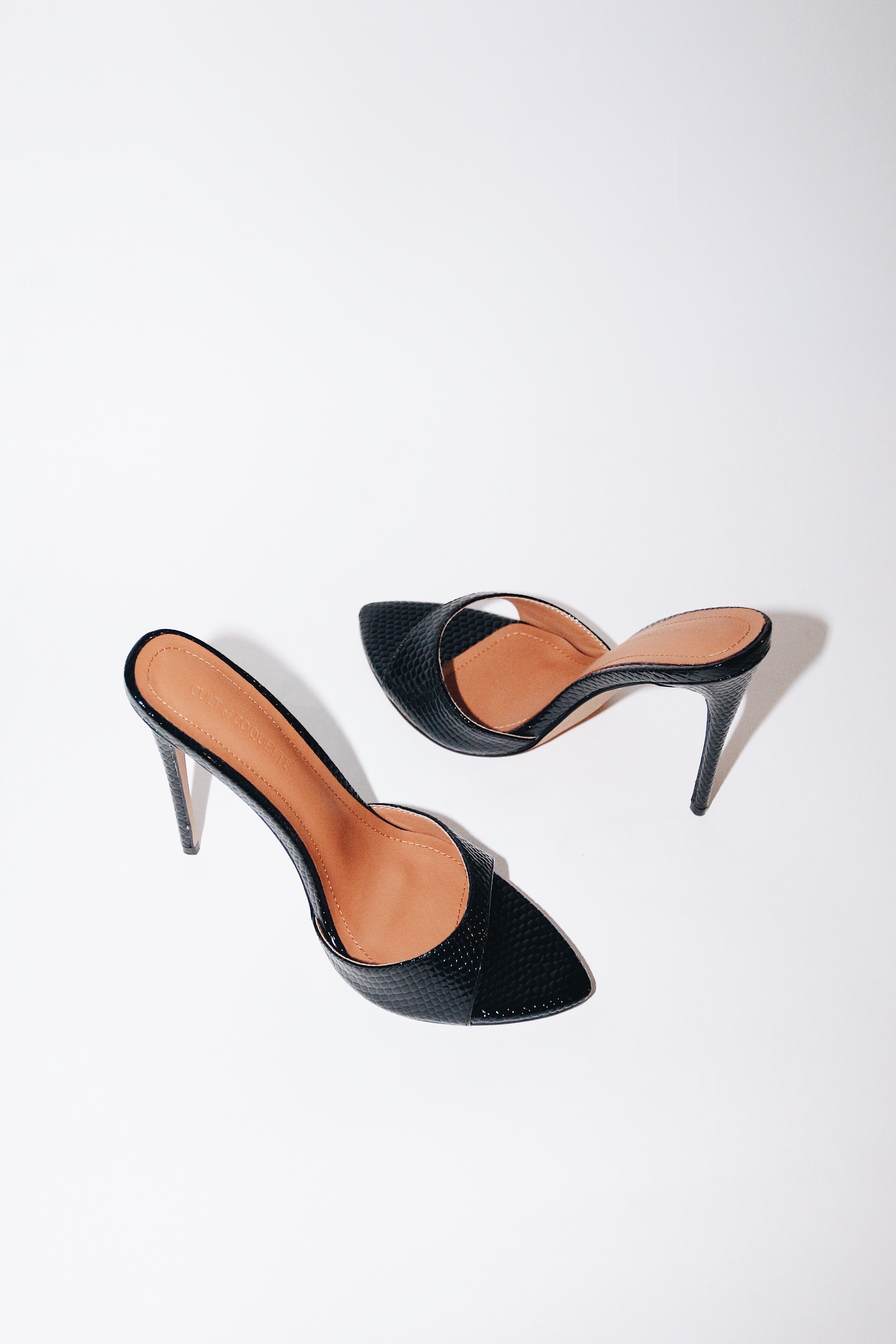 gia black reptile vegan mules 120 mm 3