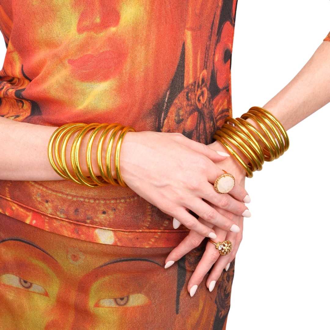 gold all weather bangles set of 9 serenity prayer 2