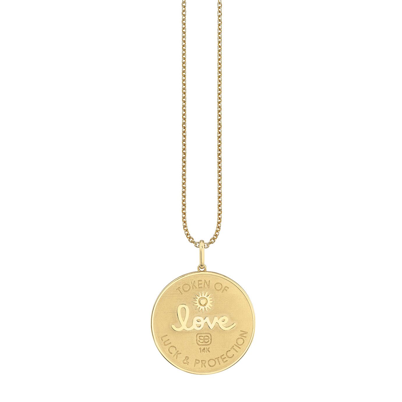 gold diamond eye luck with rays coin charm 3