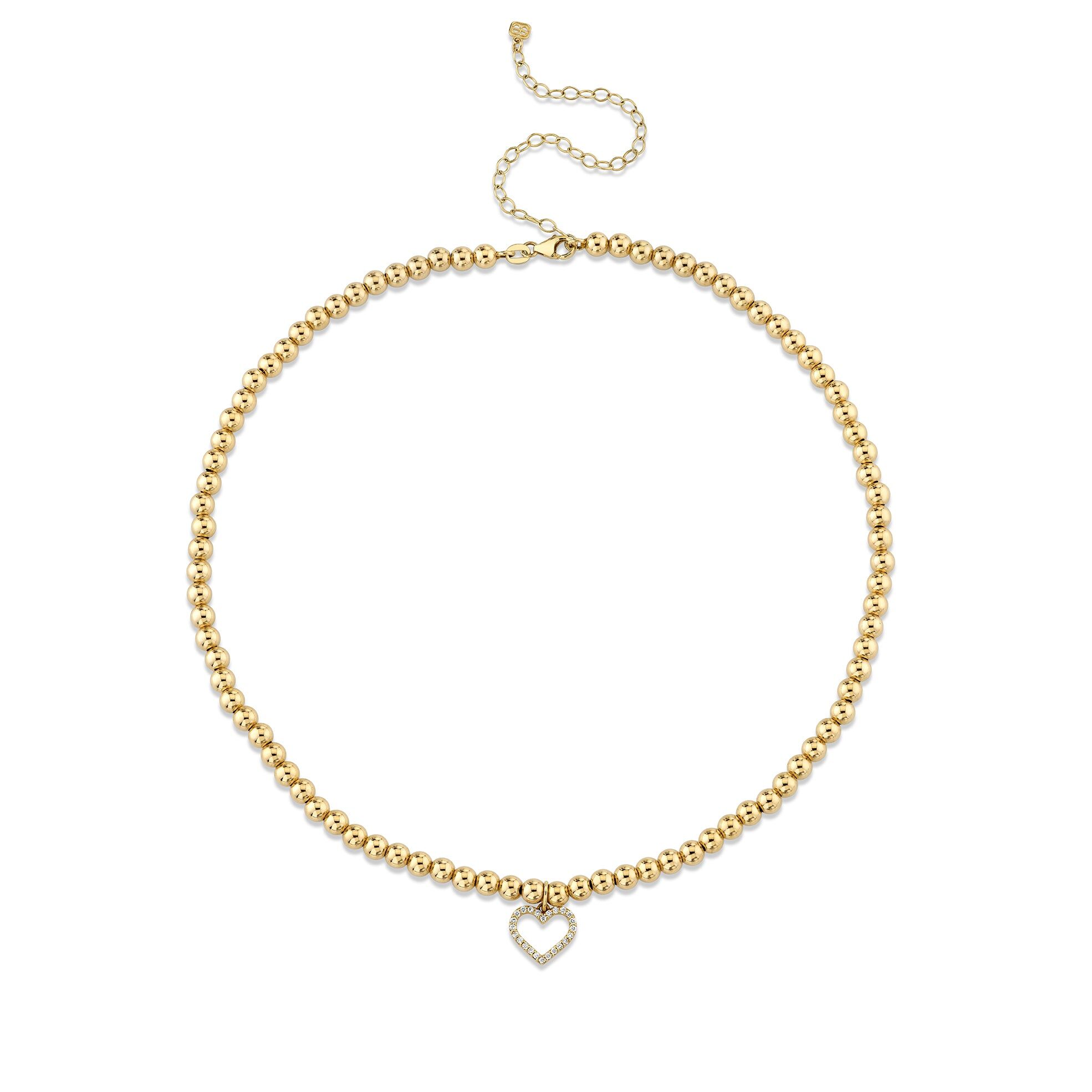gold diamond heart choker 1